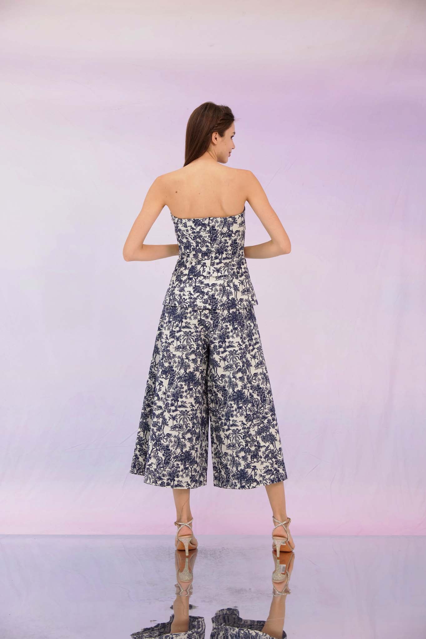 Giuseppina Navy Print Wide Pants