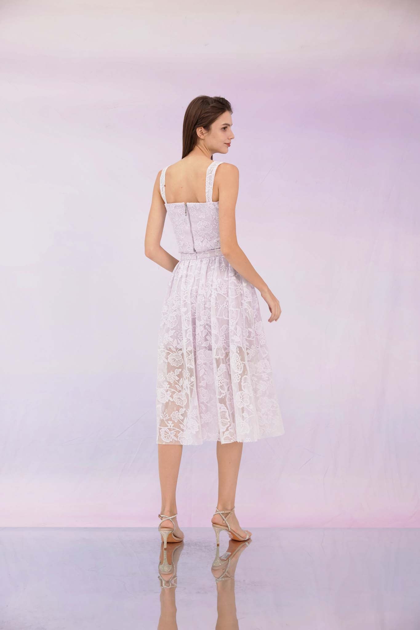 Fawne Purple Flower Lace Skirt