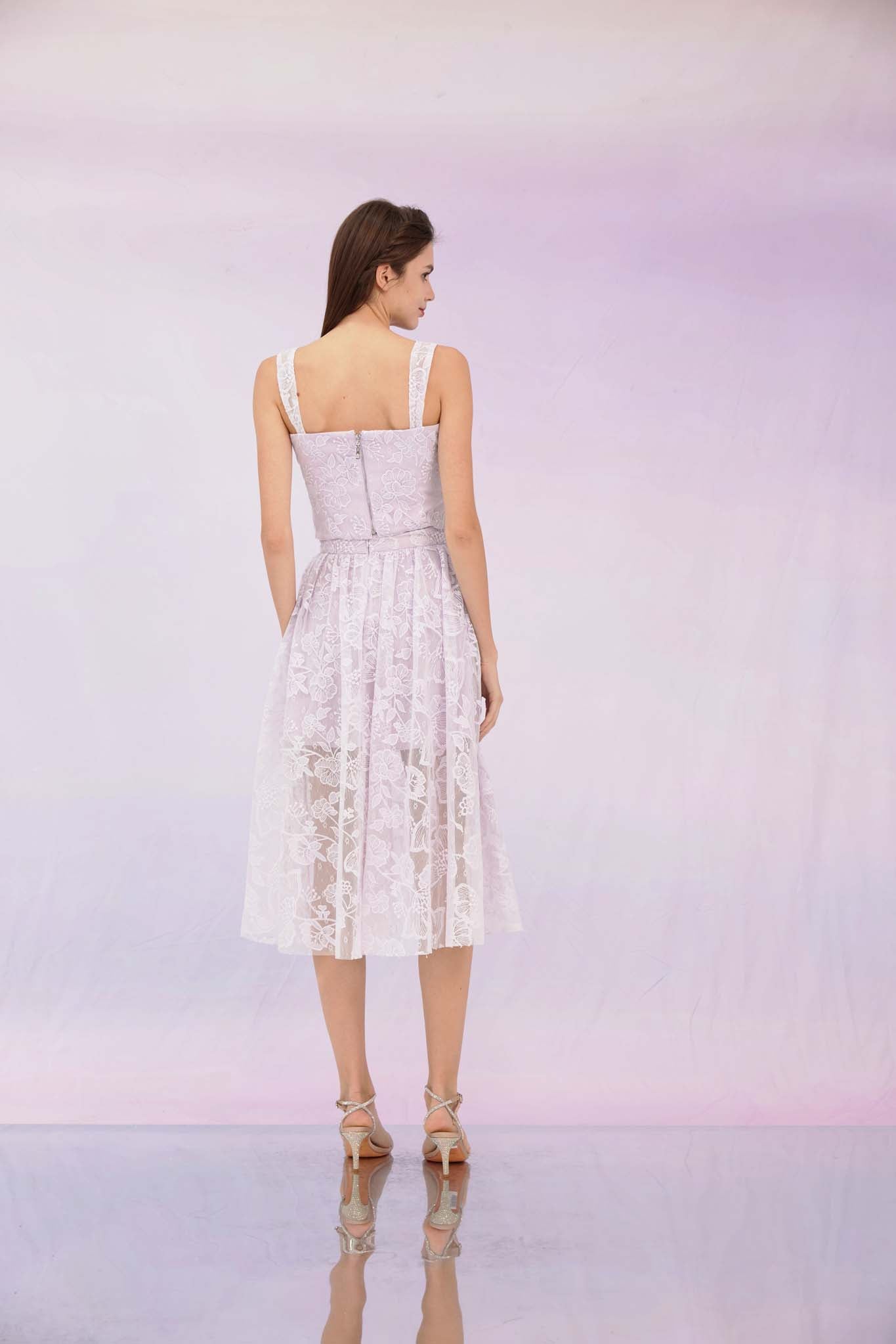 Fawne Purple Flower Lace Top