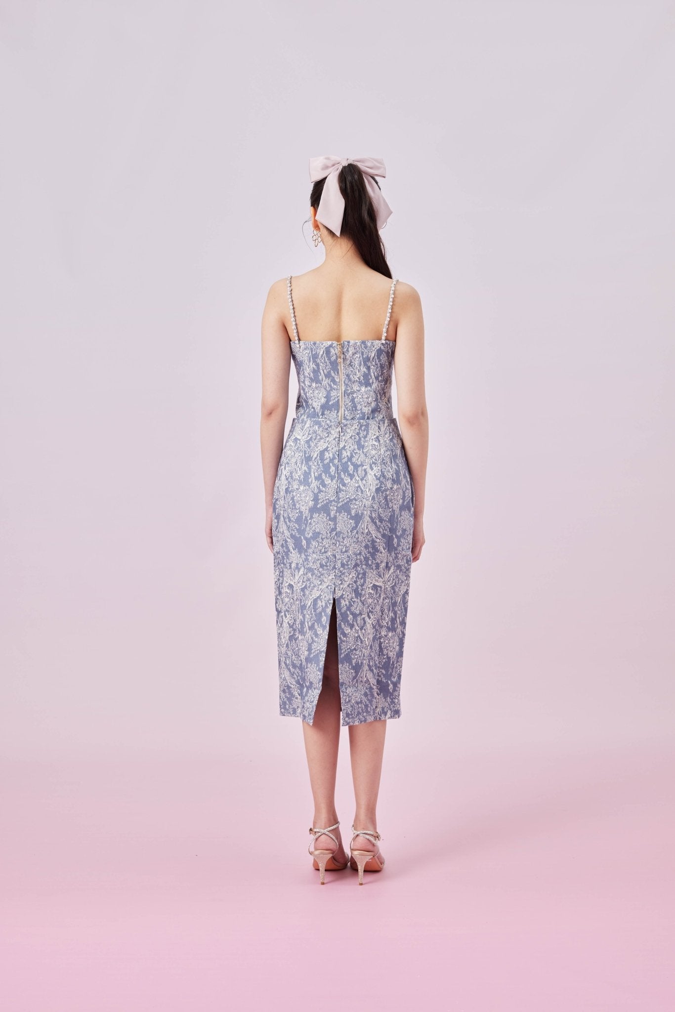 Gabrila Blue Denim Print Bustier Top - Nimisski