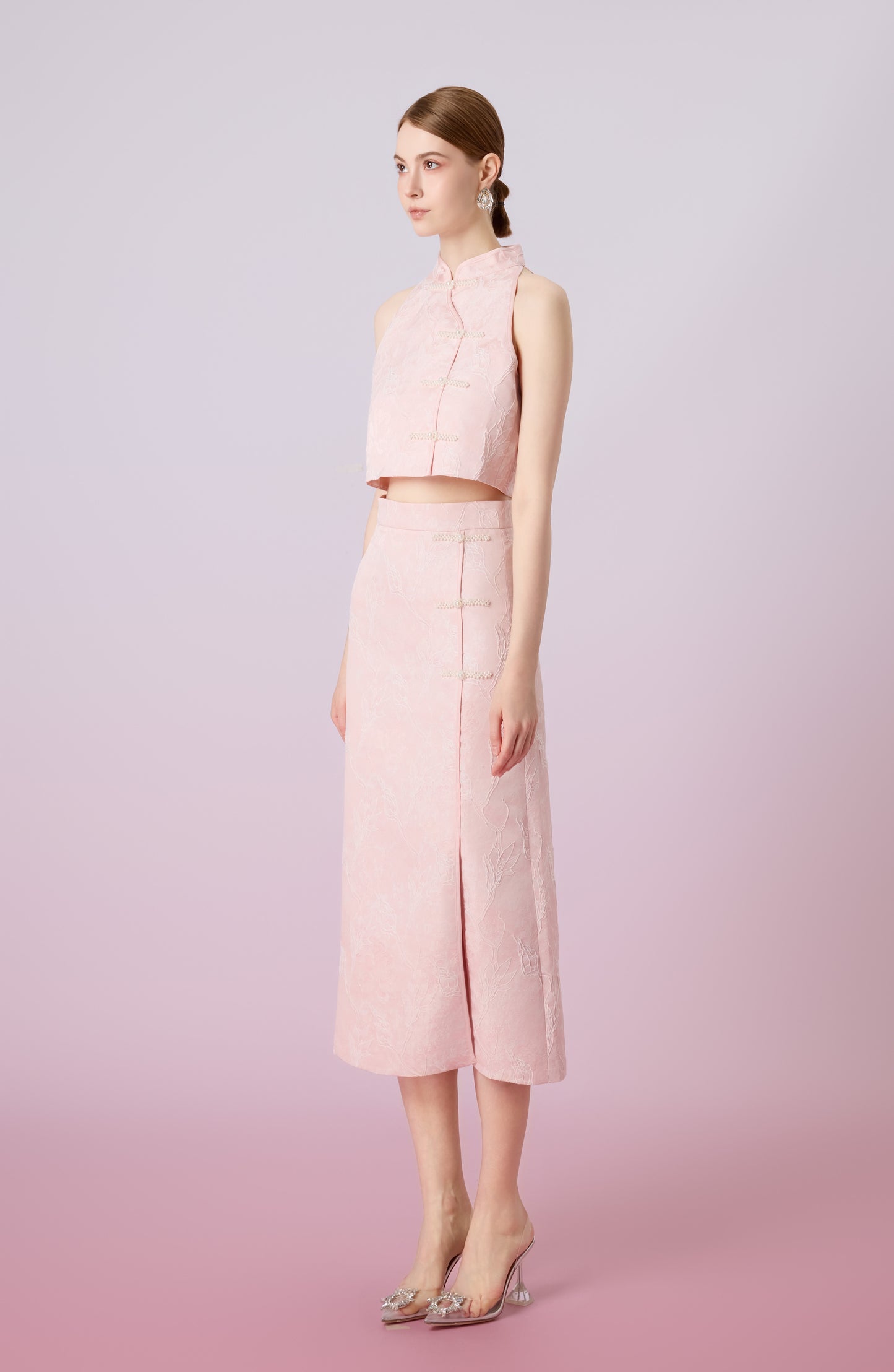 Galiena Pink Rose Midi Skirt