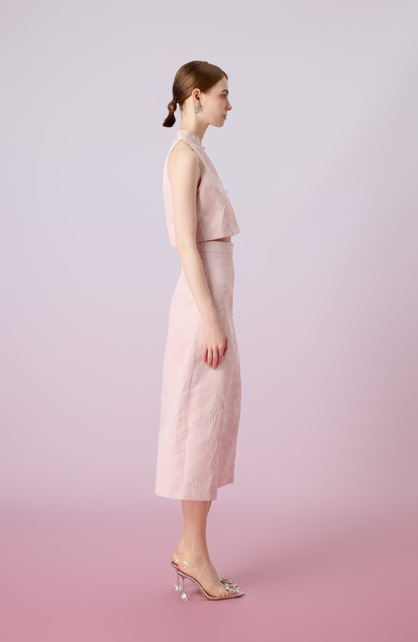 Galiena Pink Rose Midi Skirt