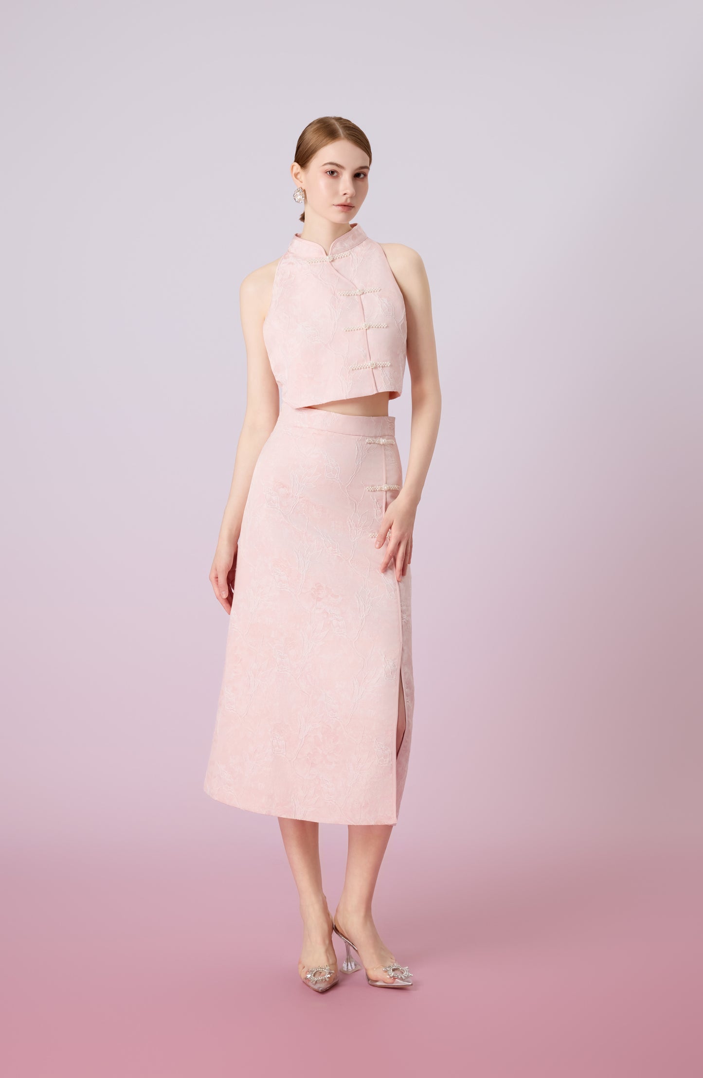 Galiena Pink Rose Midi Skirt