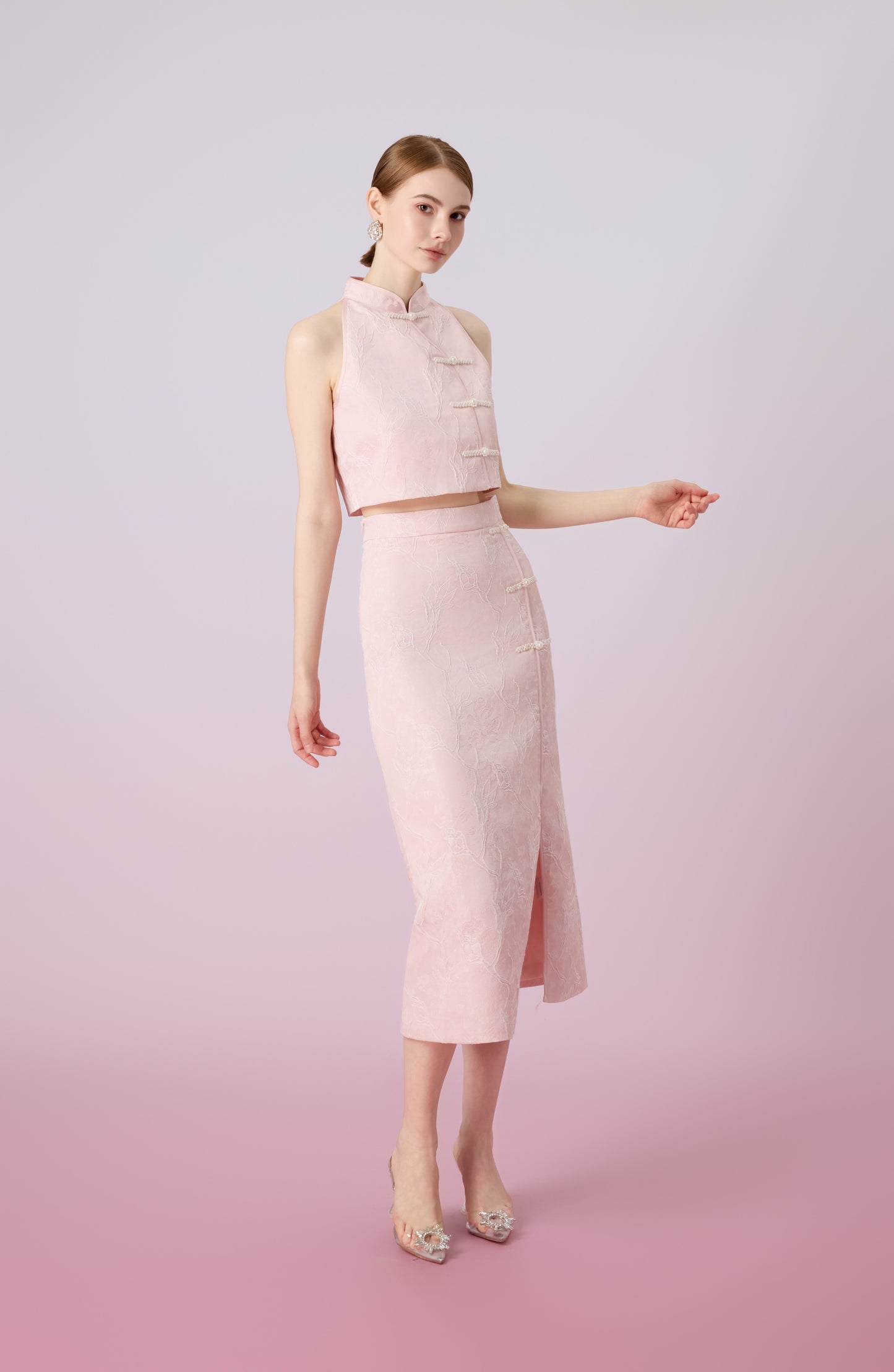 Galiena Pink Rose Midi Skirt