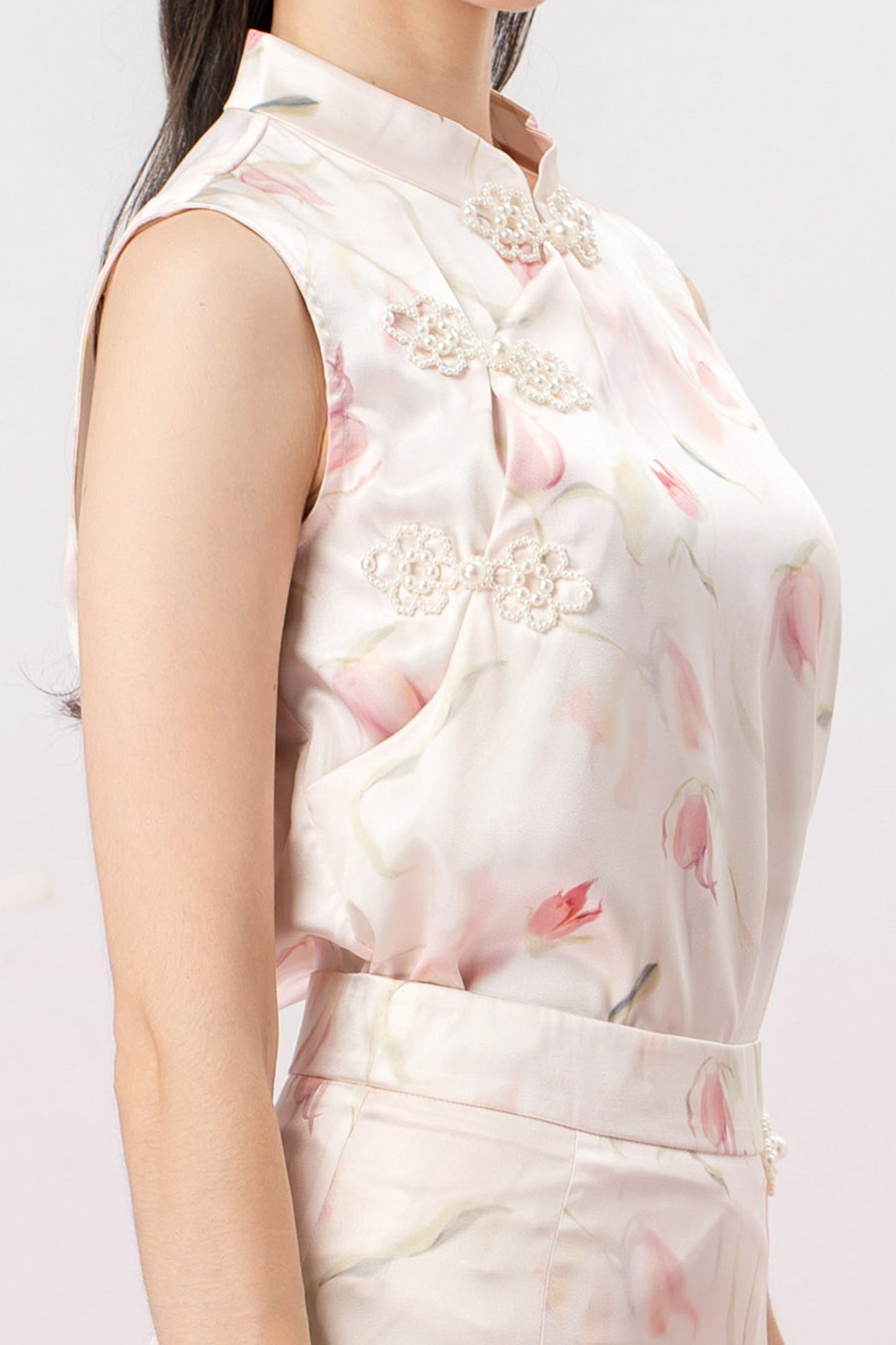 Galila Floral Print Cheongsam Top