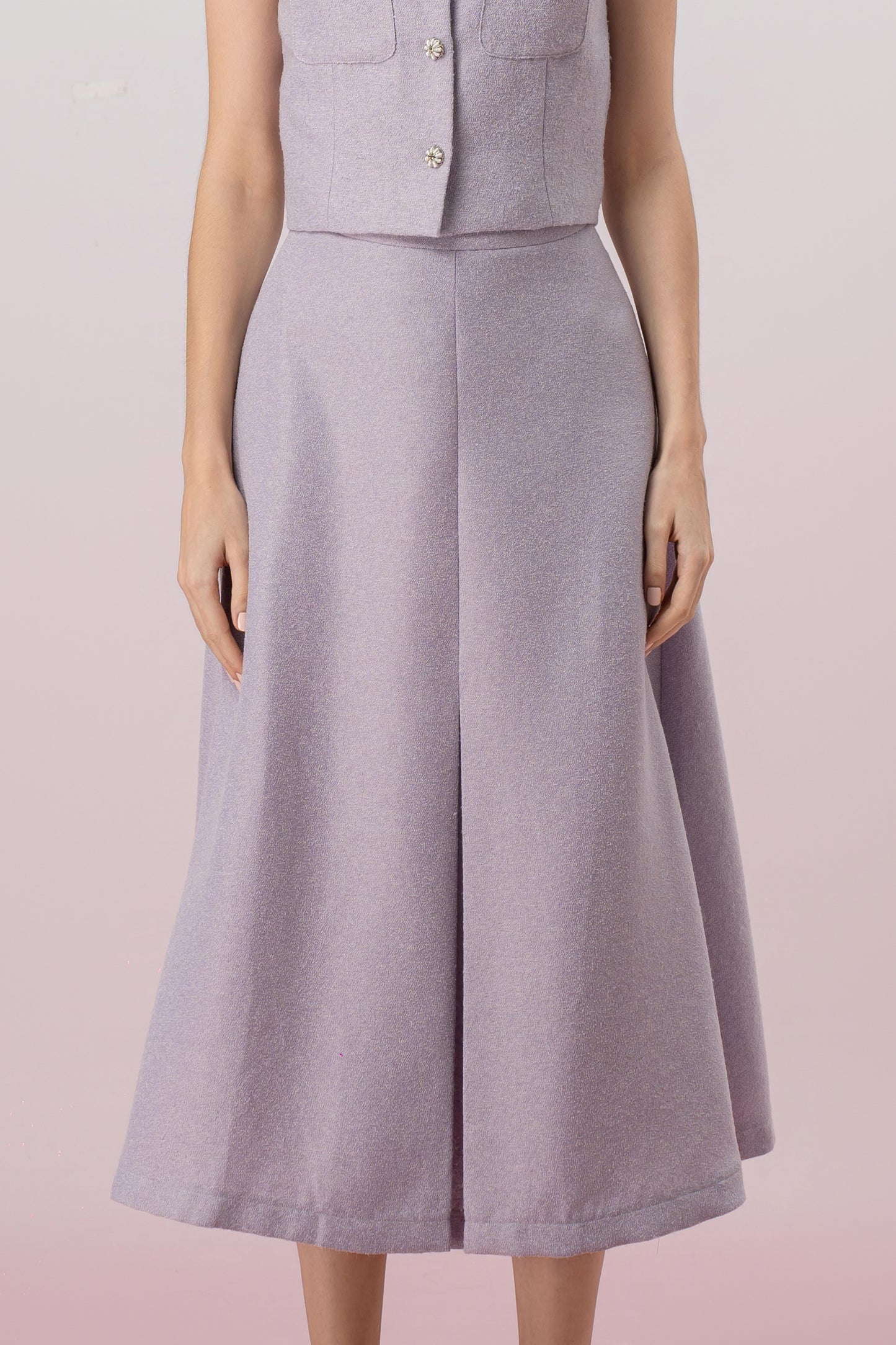 Gahl Lilac Tweed Long Skirt