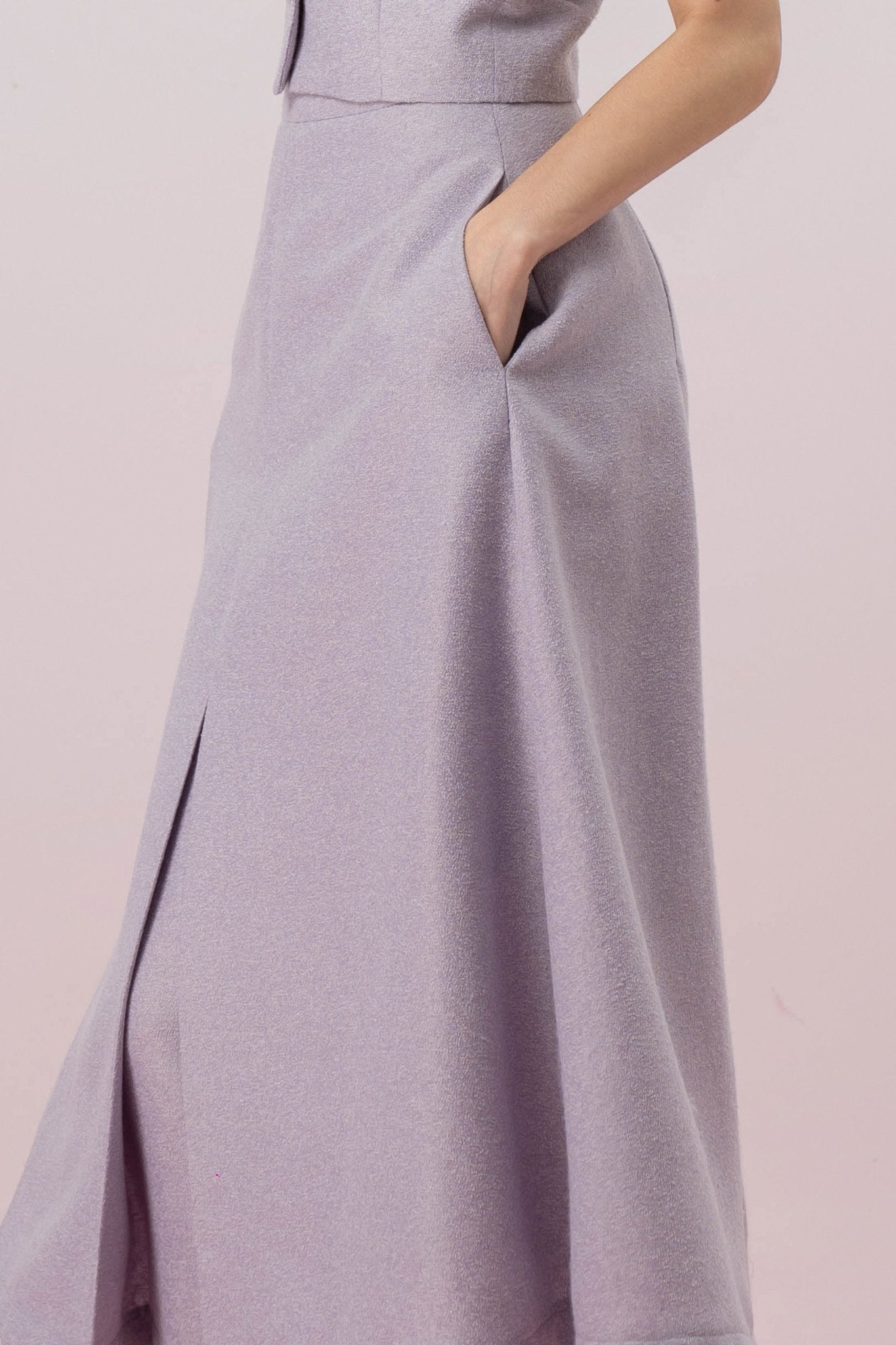 Gahl Lilac Tweed Long Skirt - Nimisski