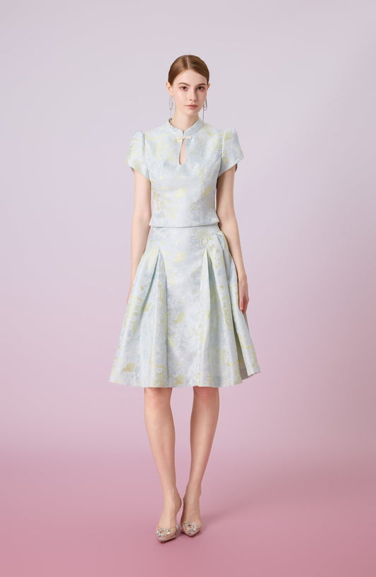 Josette Green Pleated Skirt - Nimisski