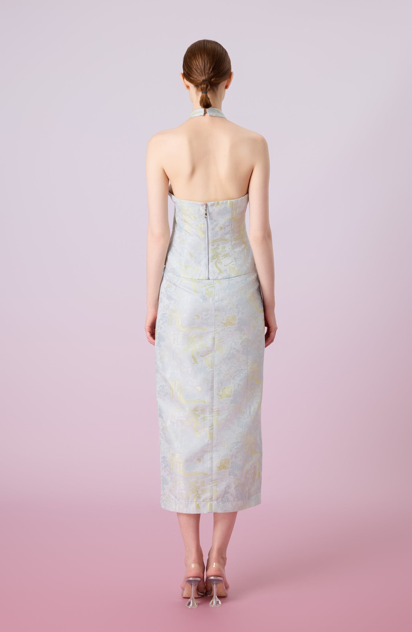 Jineeva Green Sleeveless Cheongsam Top