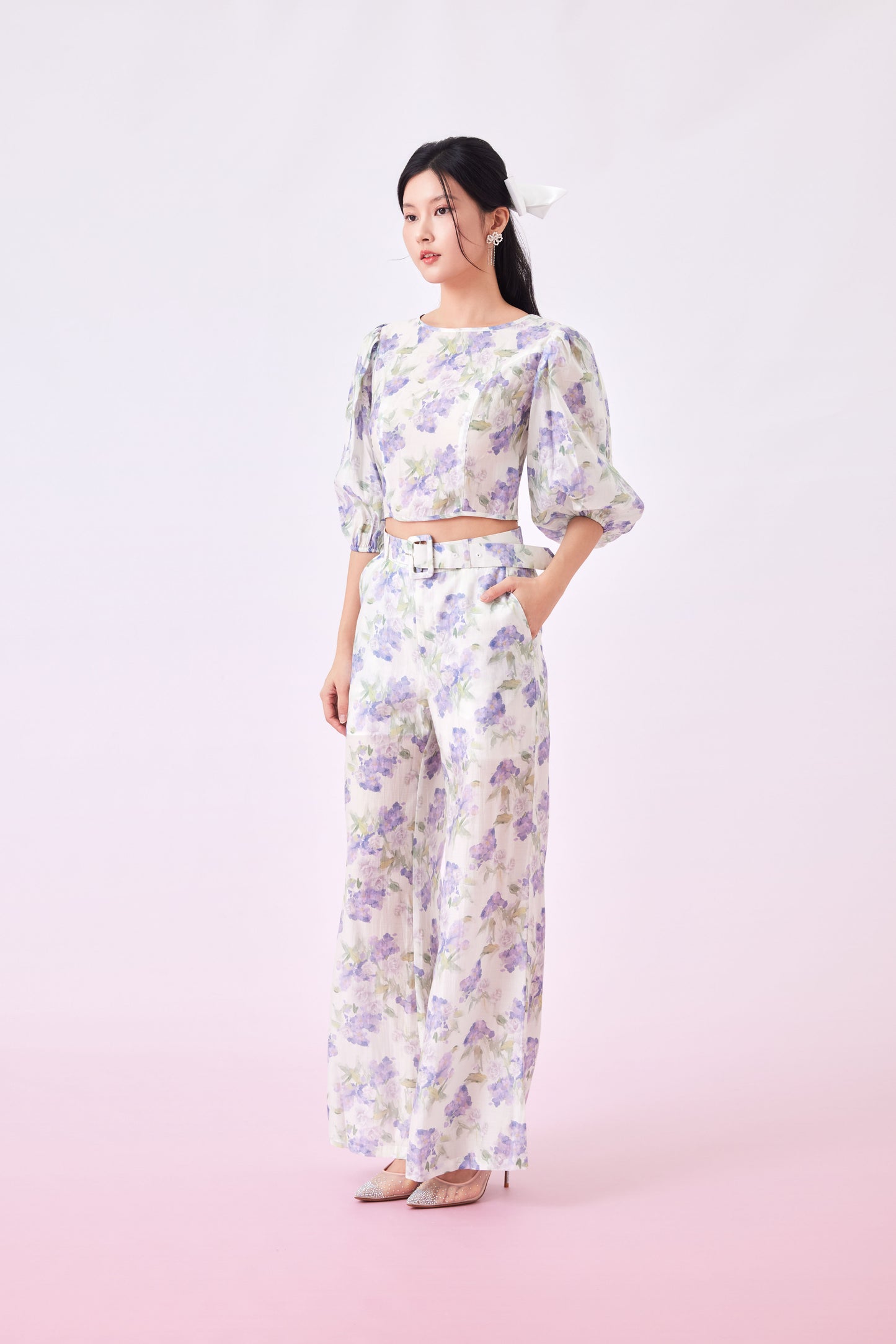 Gracey Purple Floral Prints Top