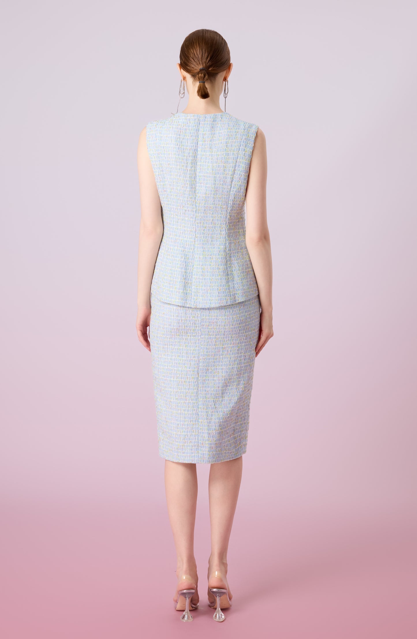 Jowelle Blue Tweed Blazer Vest