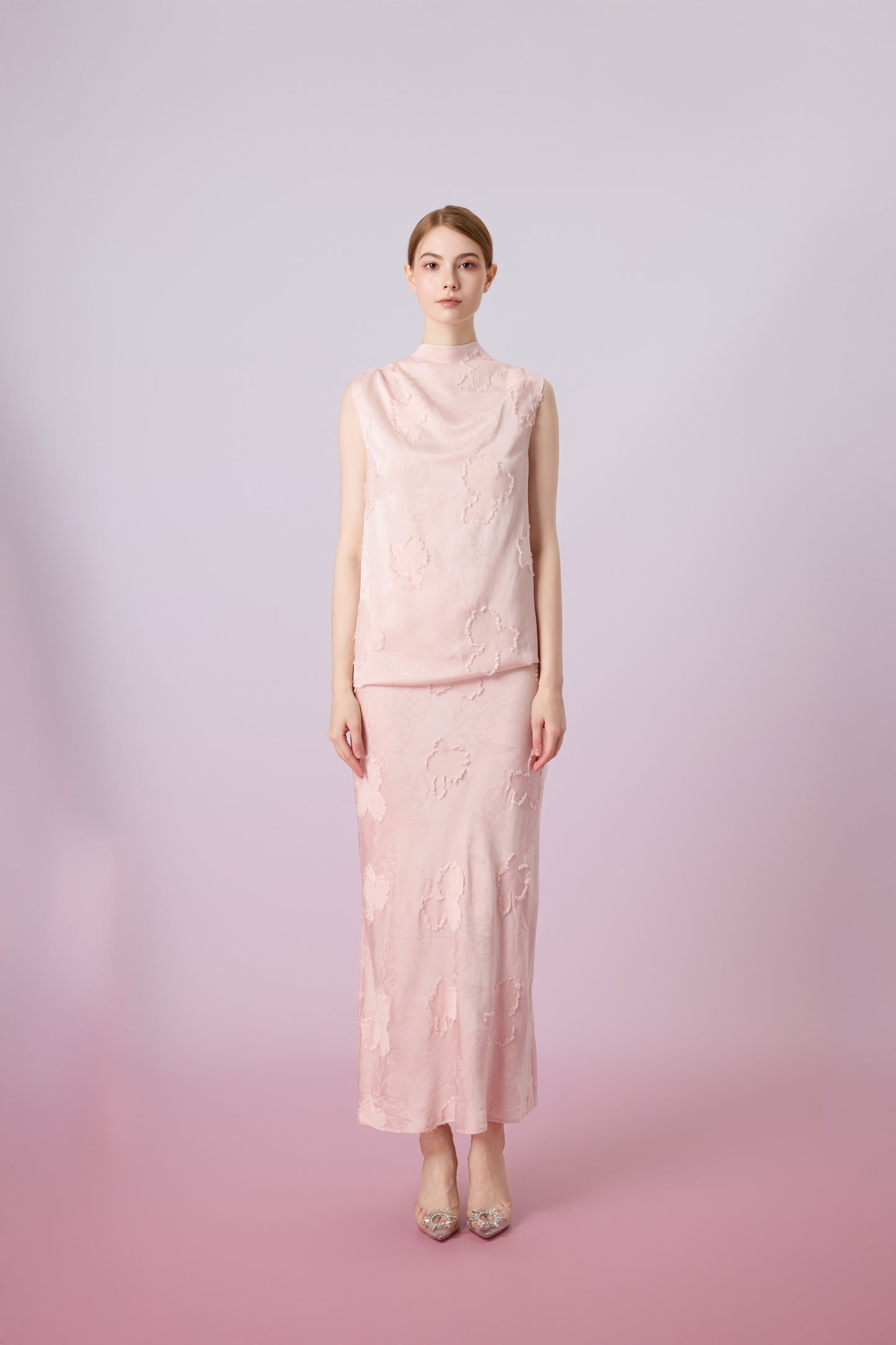 Jewella Light Pink Straight Long Skirt