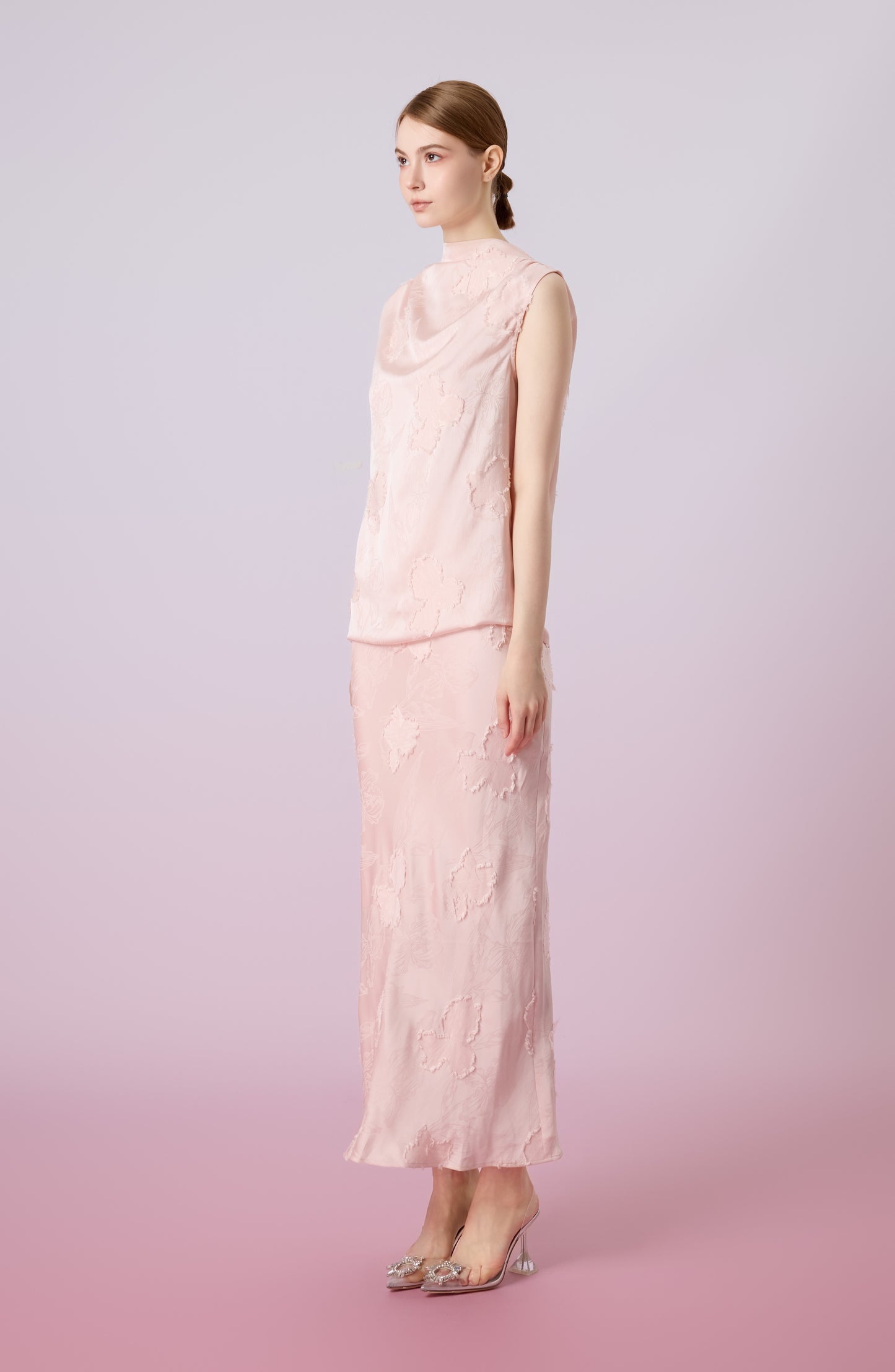 Jewella Light Pink Straight Long Skirt
