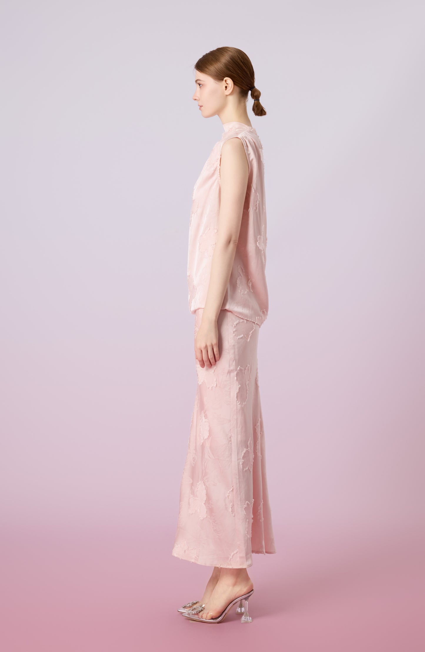 Jewella Light Pink Straight Long Skirt