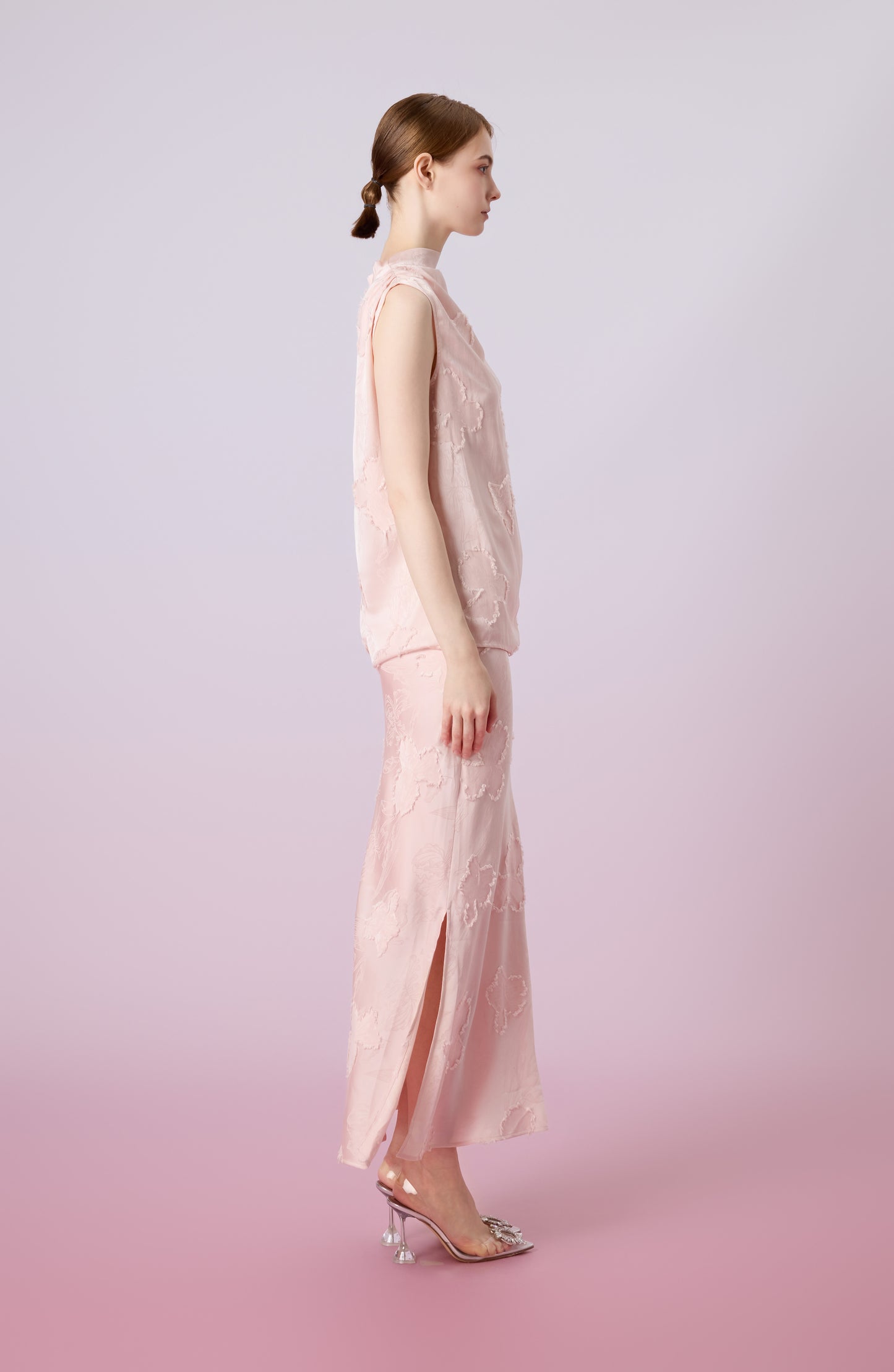 Jewella Light Pink Straight Long Skirt