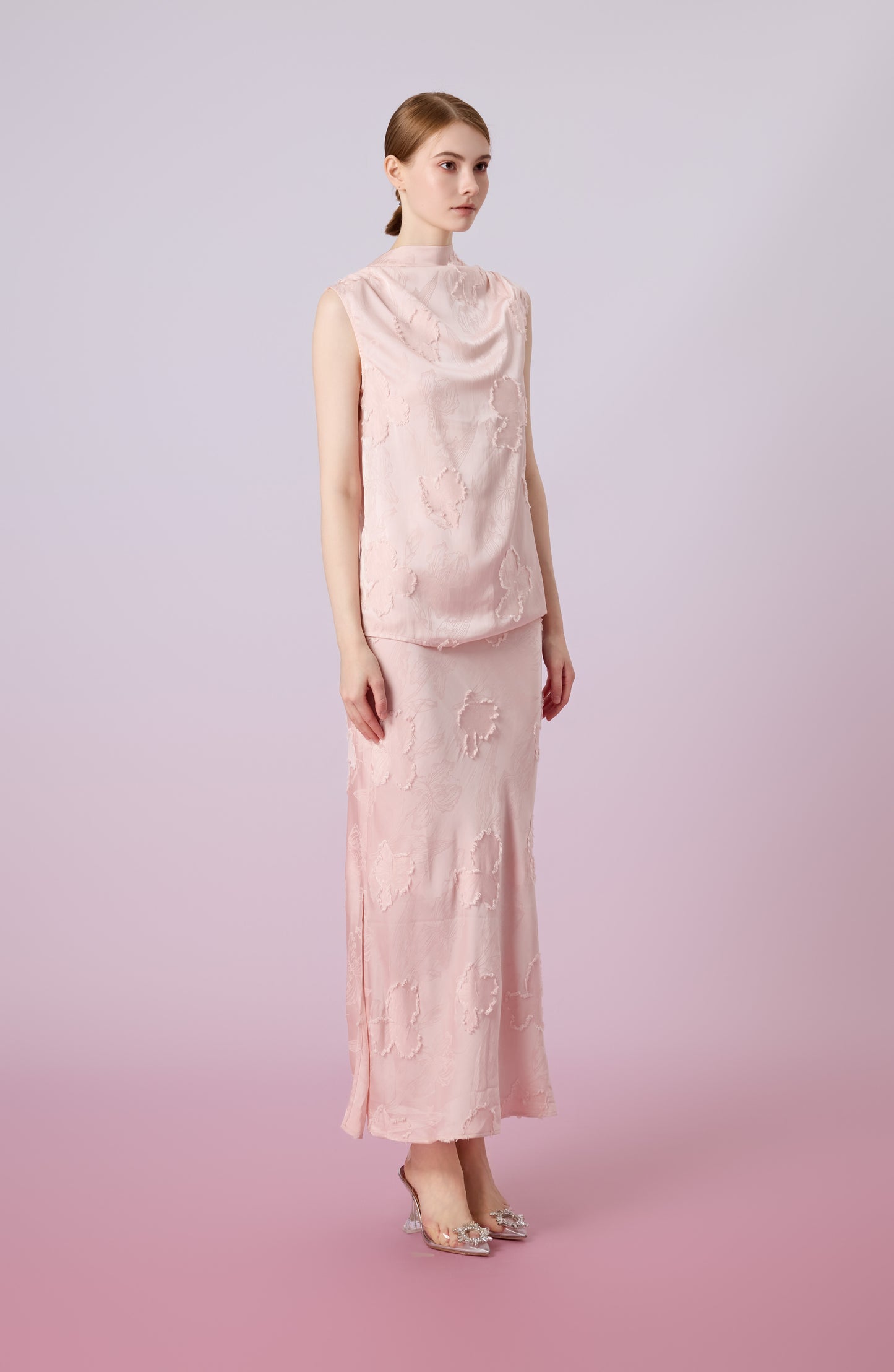 Jewella Light Pink Straight Long Skirt
