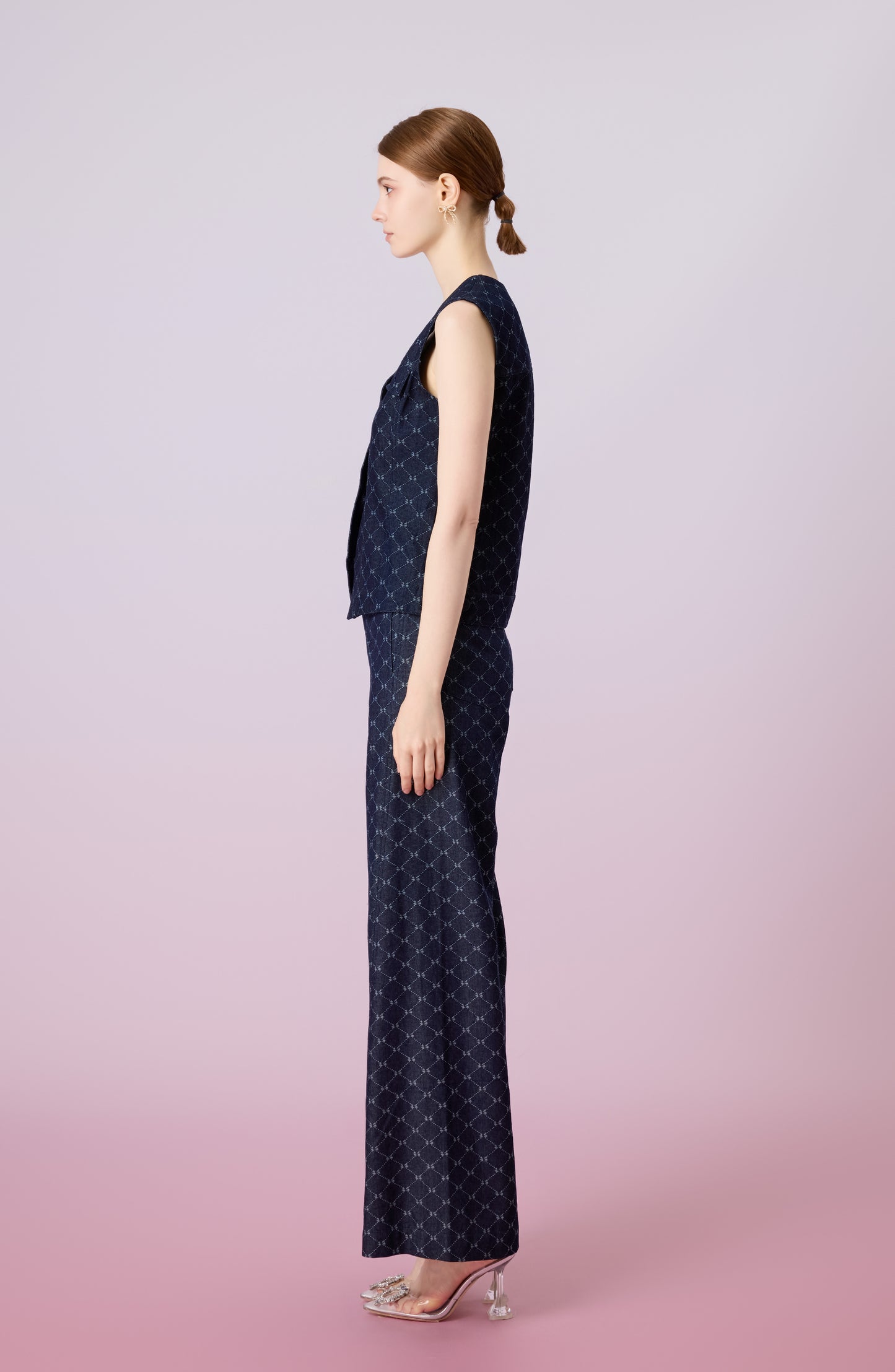 Jacqualyn Dark Blue Denim Wide Pants