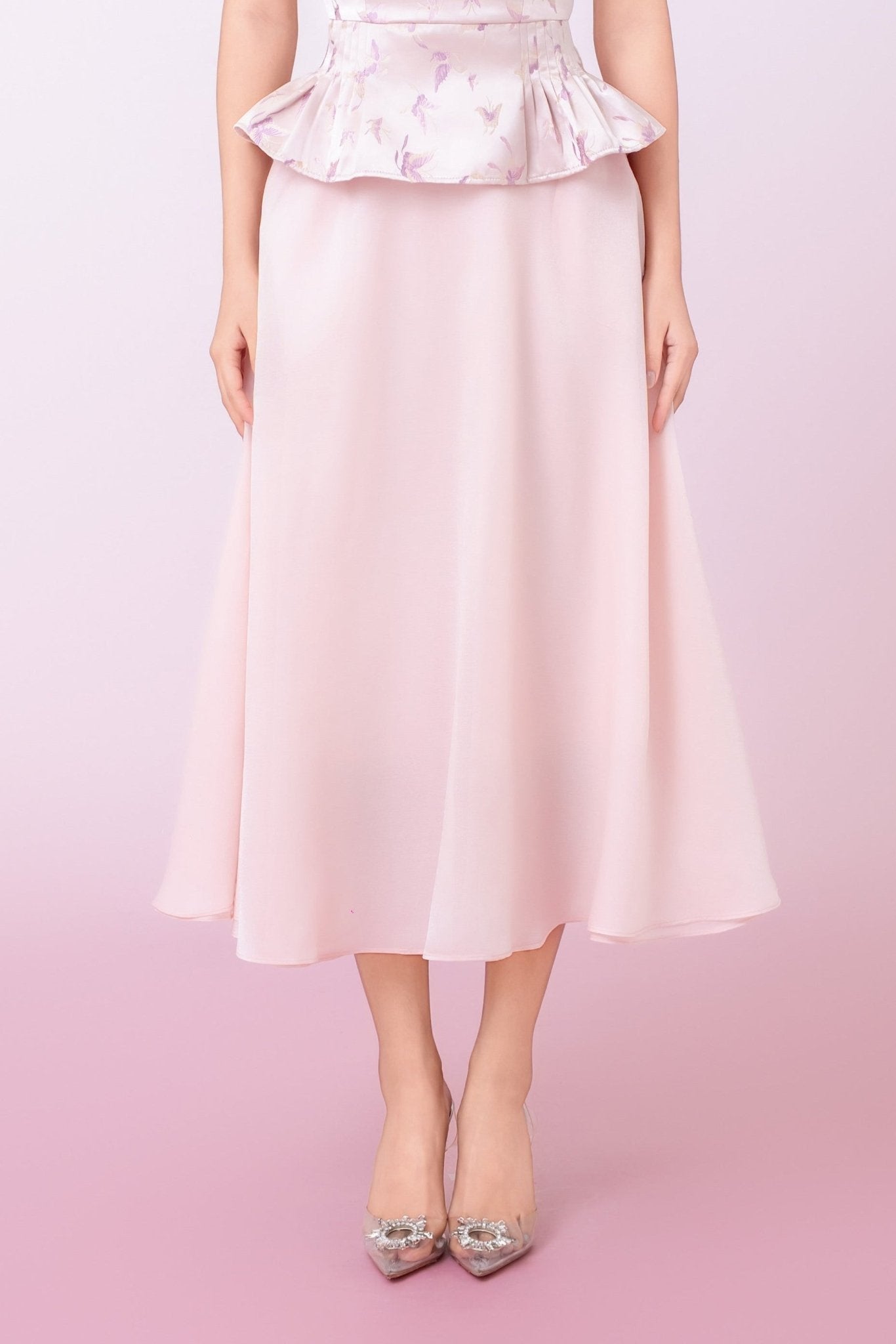 Khalani Pink Mesh A - Line Skirt - Nimisski