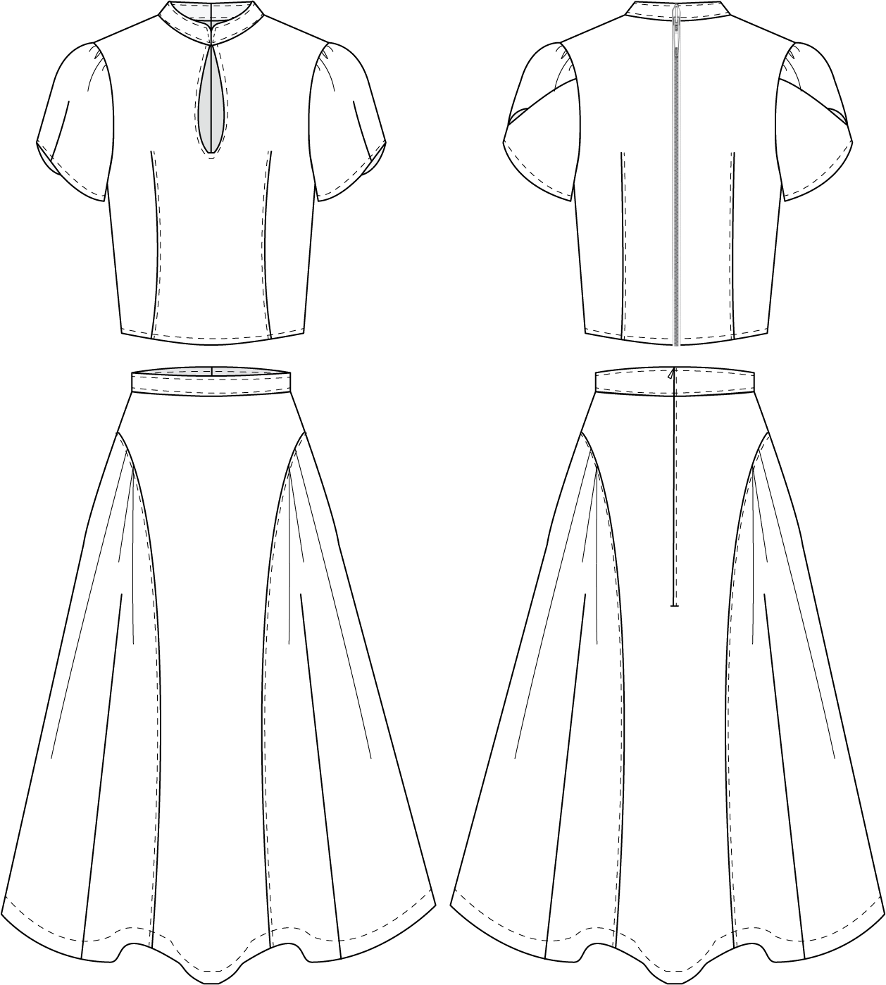 Josette Purple Pleated Skirt - Nimisski