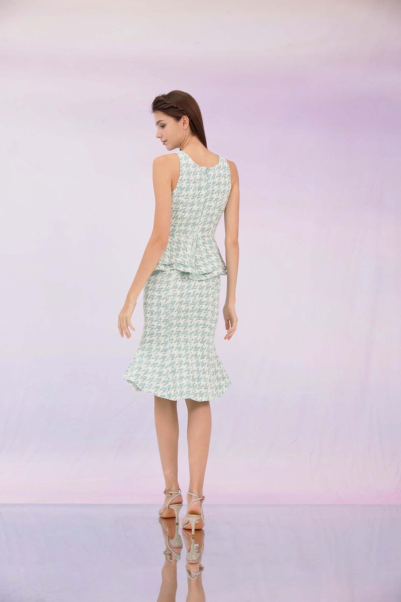 Gemini Turquoise Tweed Dress