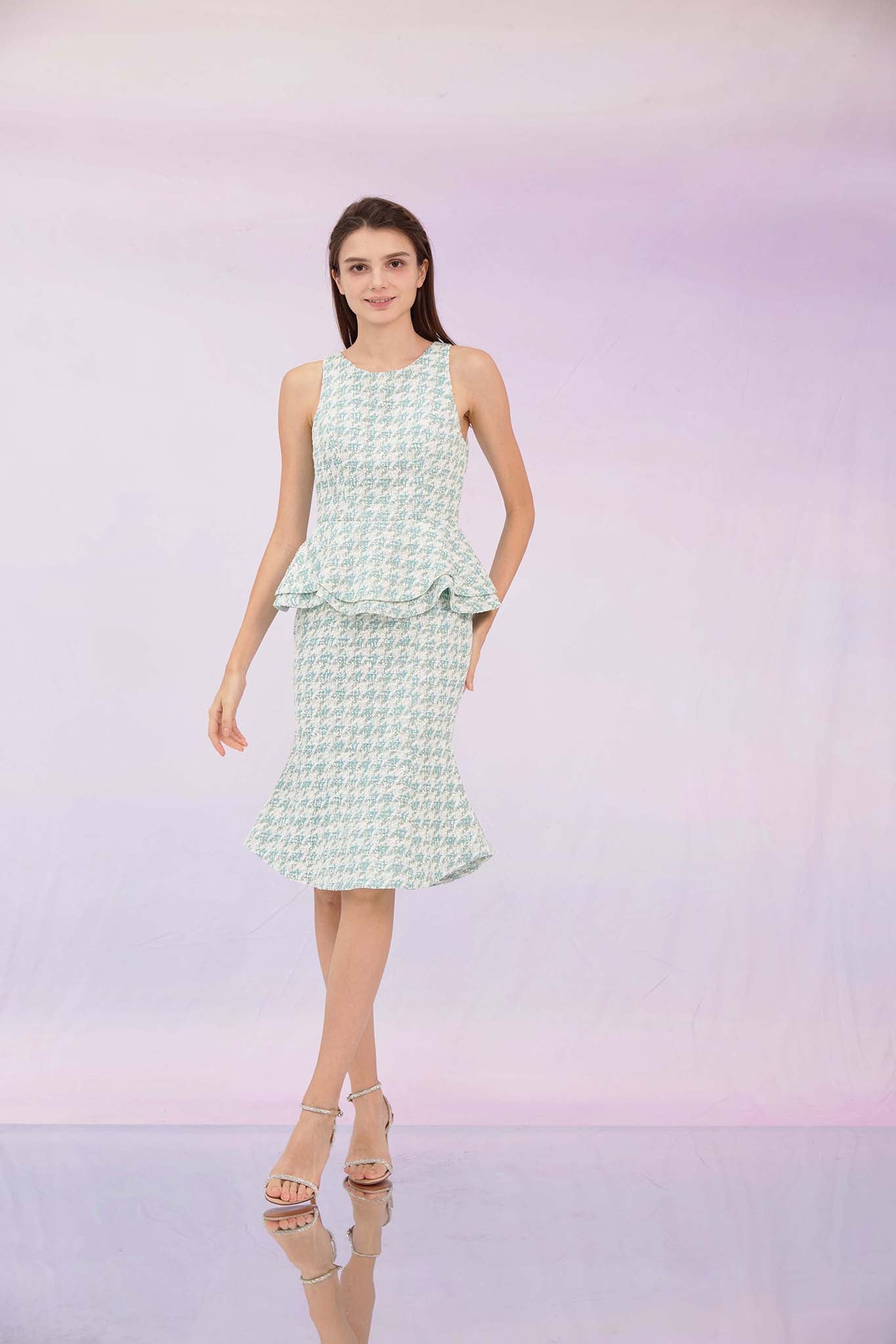 Gemini Turquoise Tweed Dress