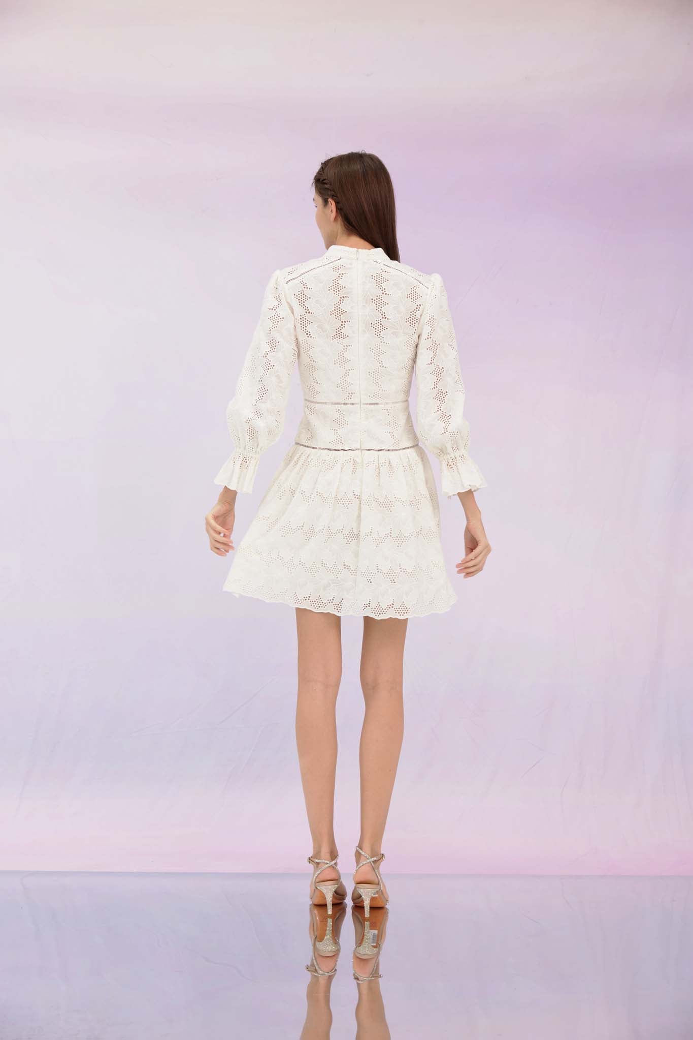 Giuseppa White Lace Dress