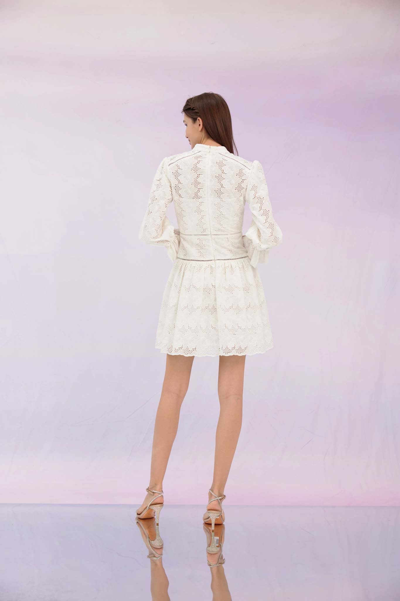Giuseppa White Lace Dress