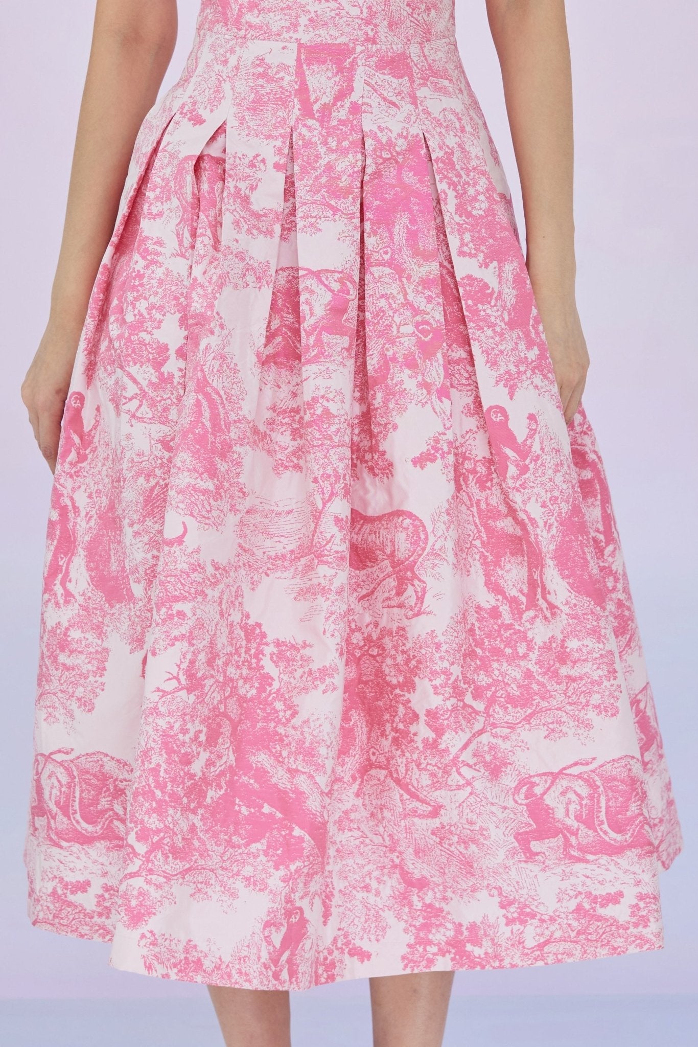 Gwenette Pink Animal Print White Dress - Nimisski