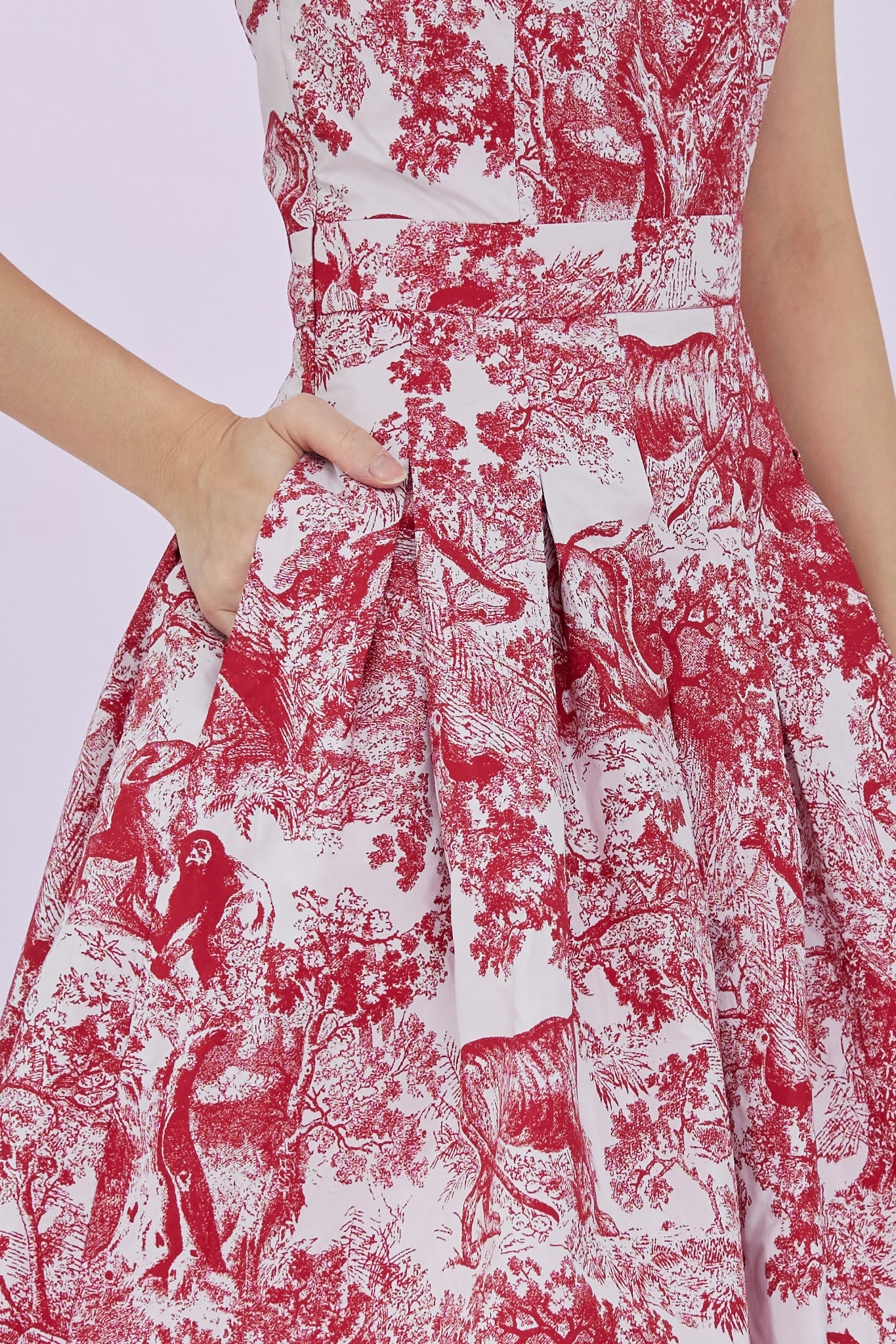 Gwenette Red Animal Print White Dress