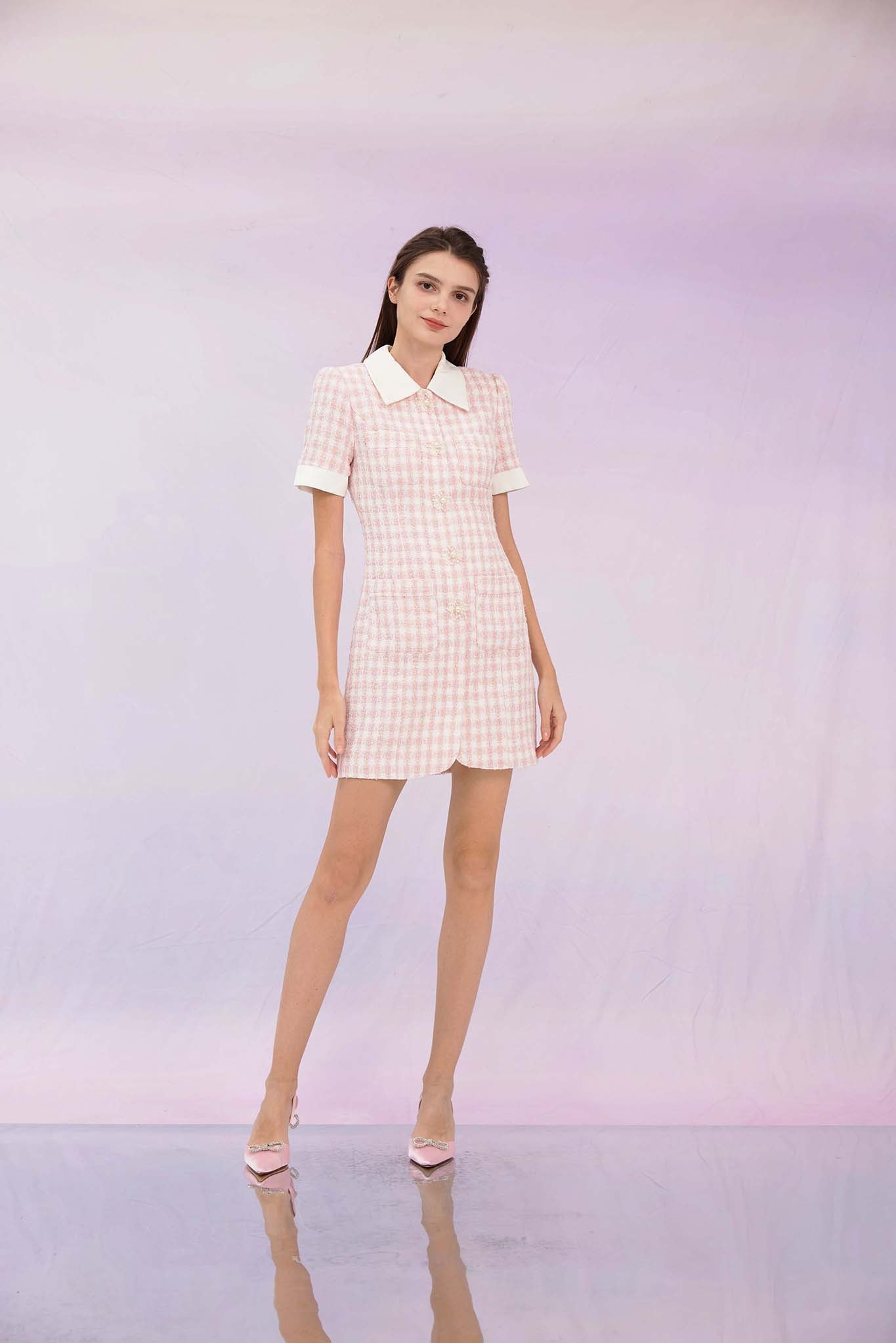Gitana Pink Tweed Dress