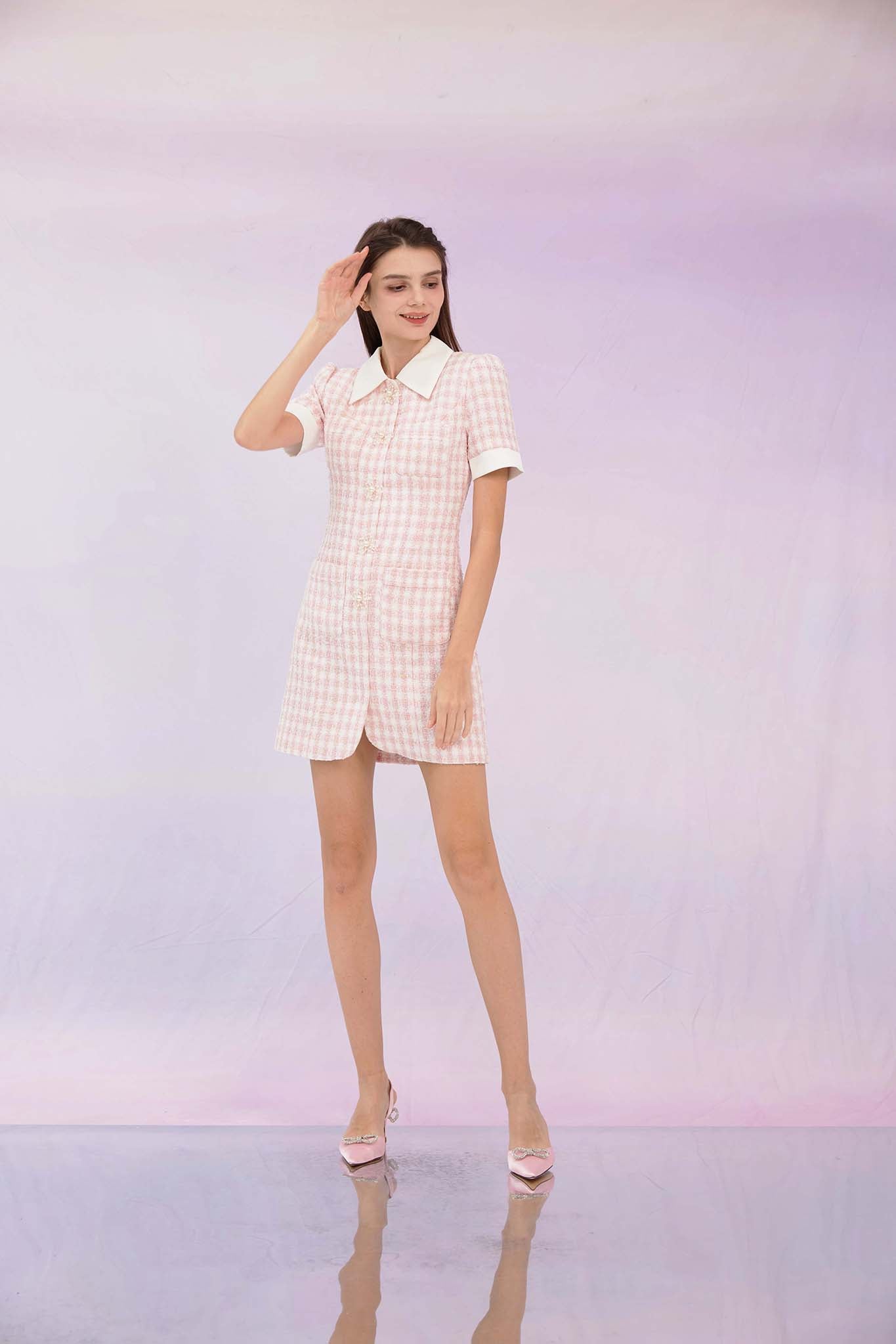 Gitana Pink Tweed Dress