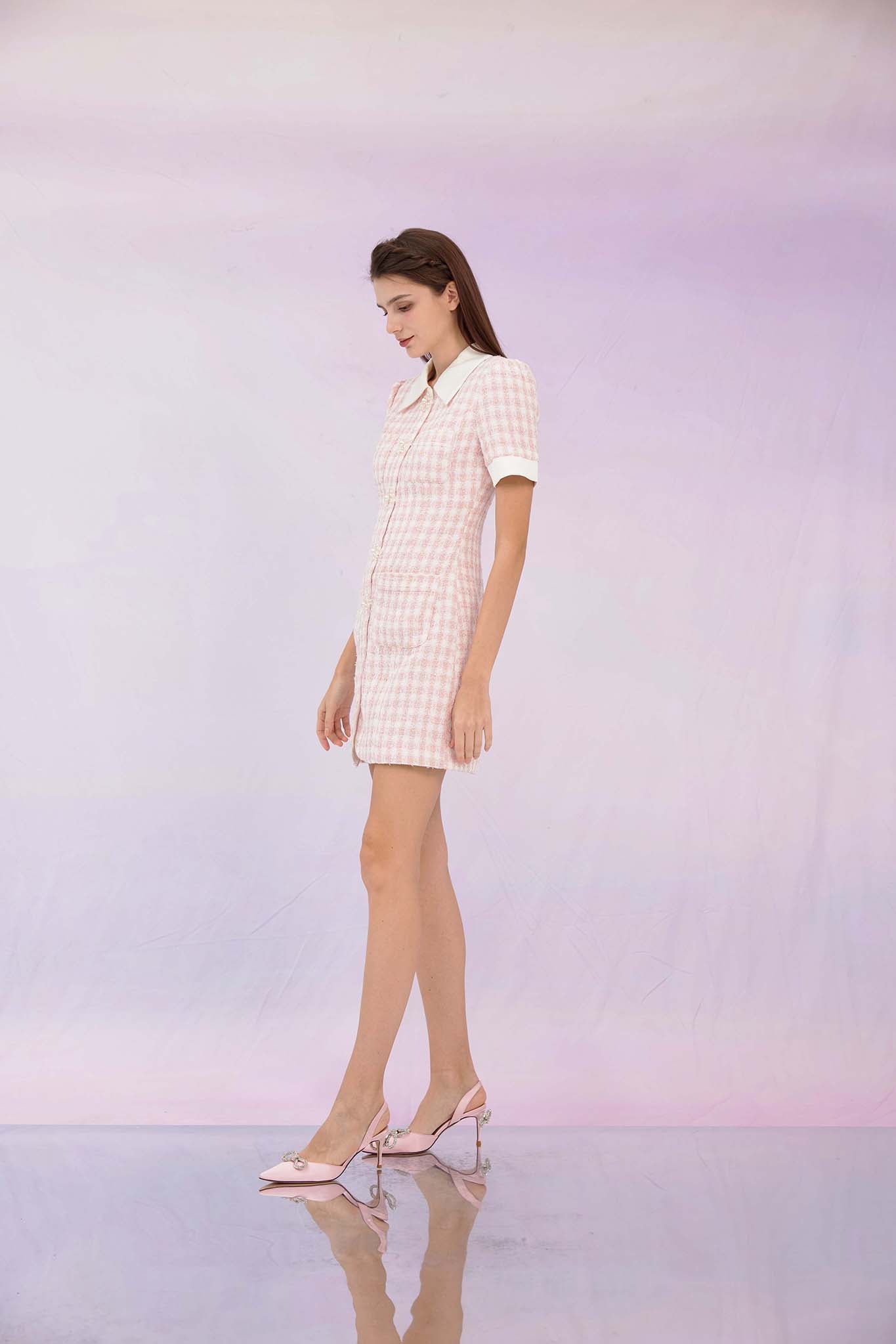 Gitana Pink Tweed Dress