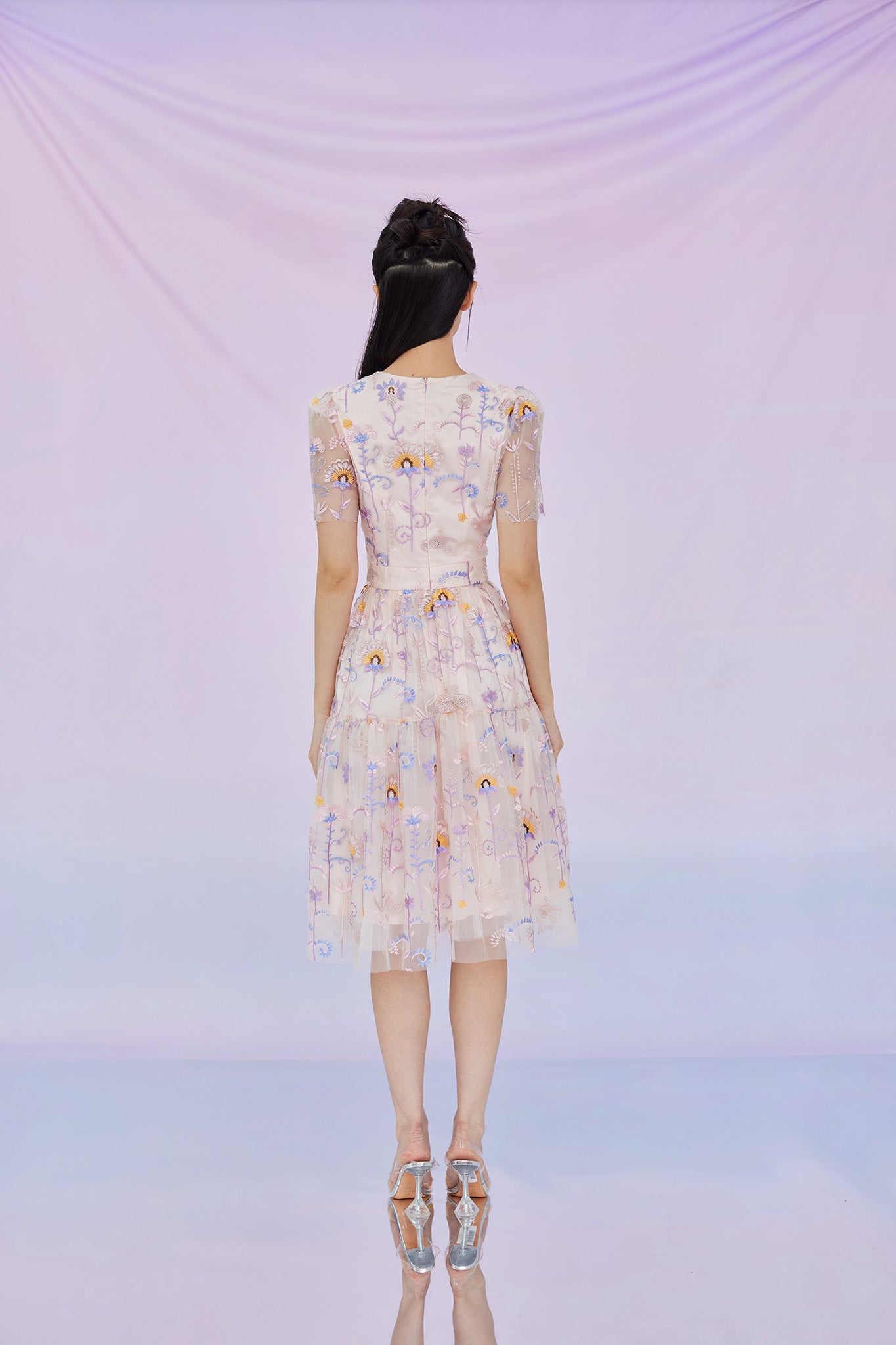 Geovana Pink Mesh Dress