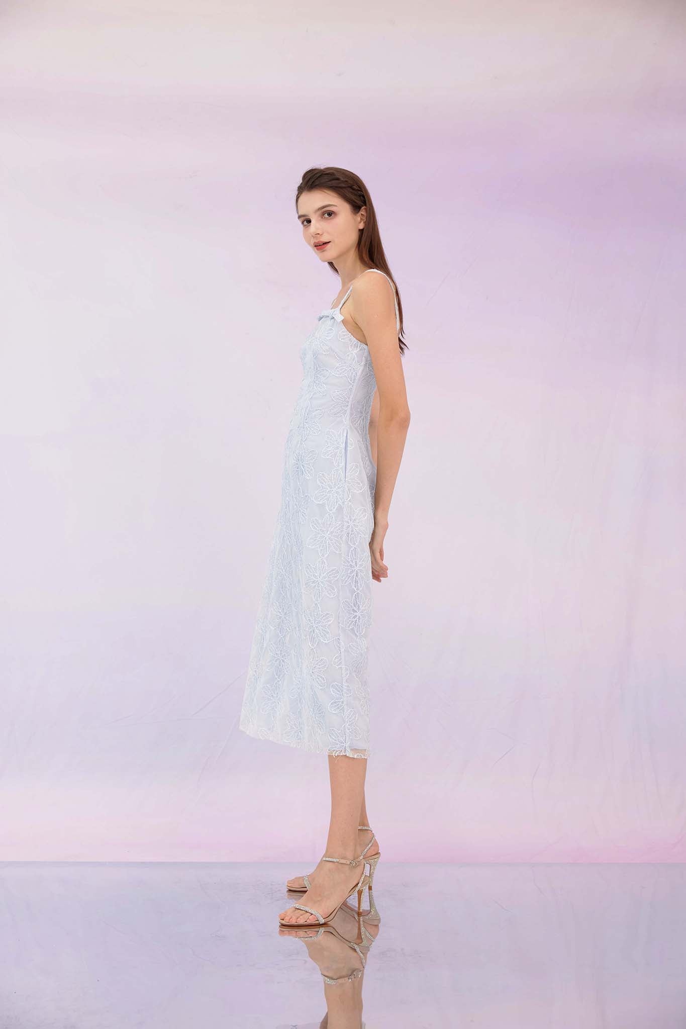 Gaiea Light Blue Embossed Dress