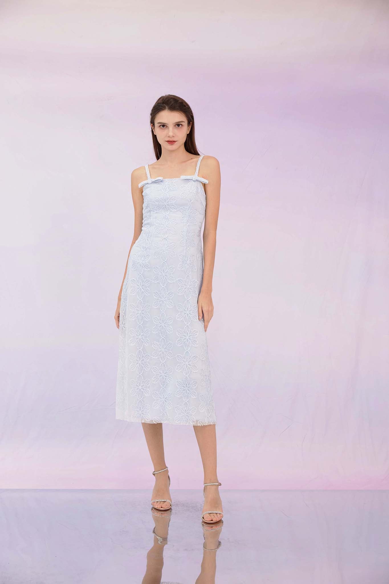 Gaiea Light Blue Embossed Dress