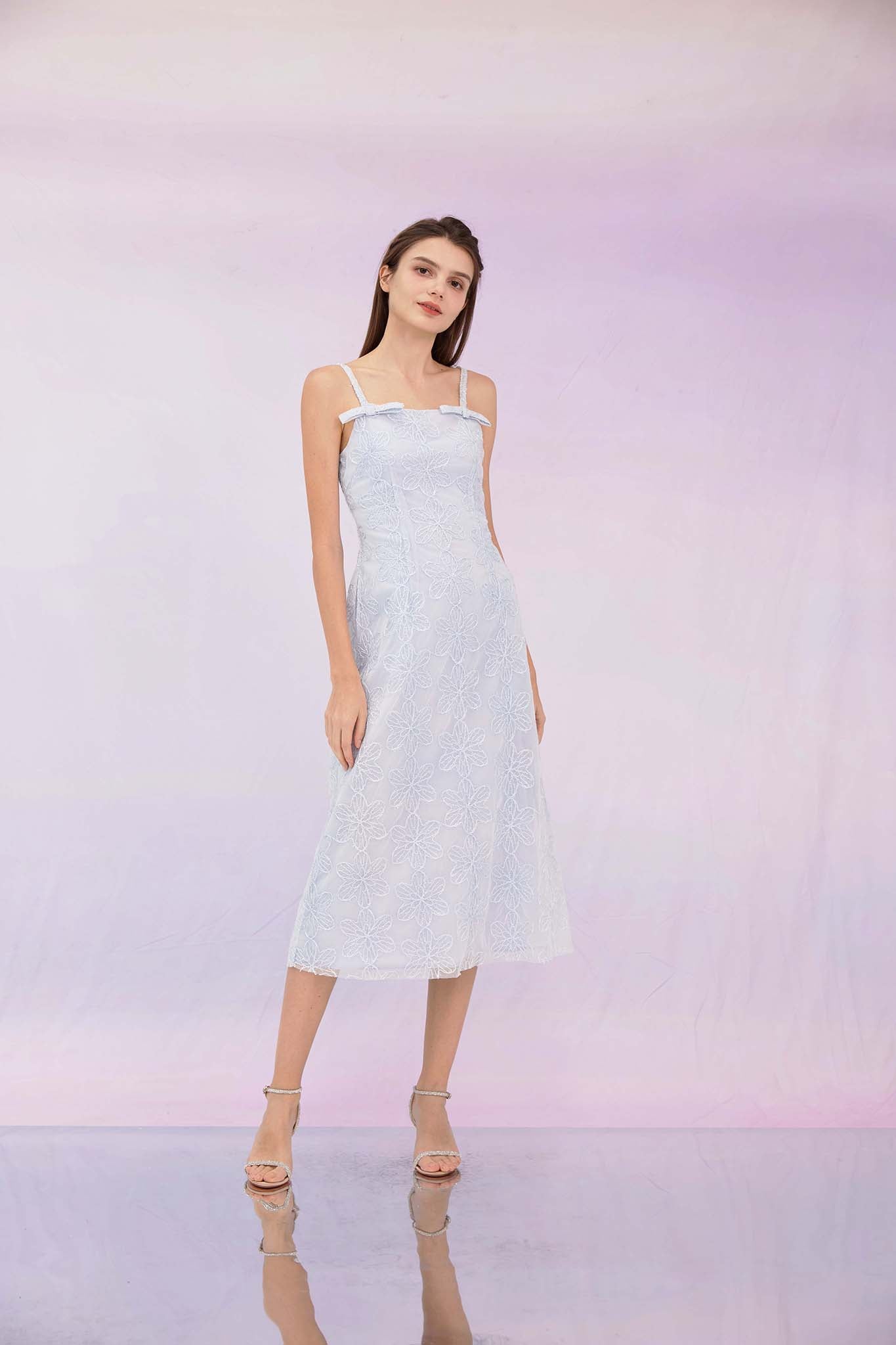 Gaiea Light Blue Embossed Dress
