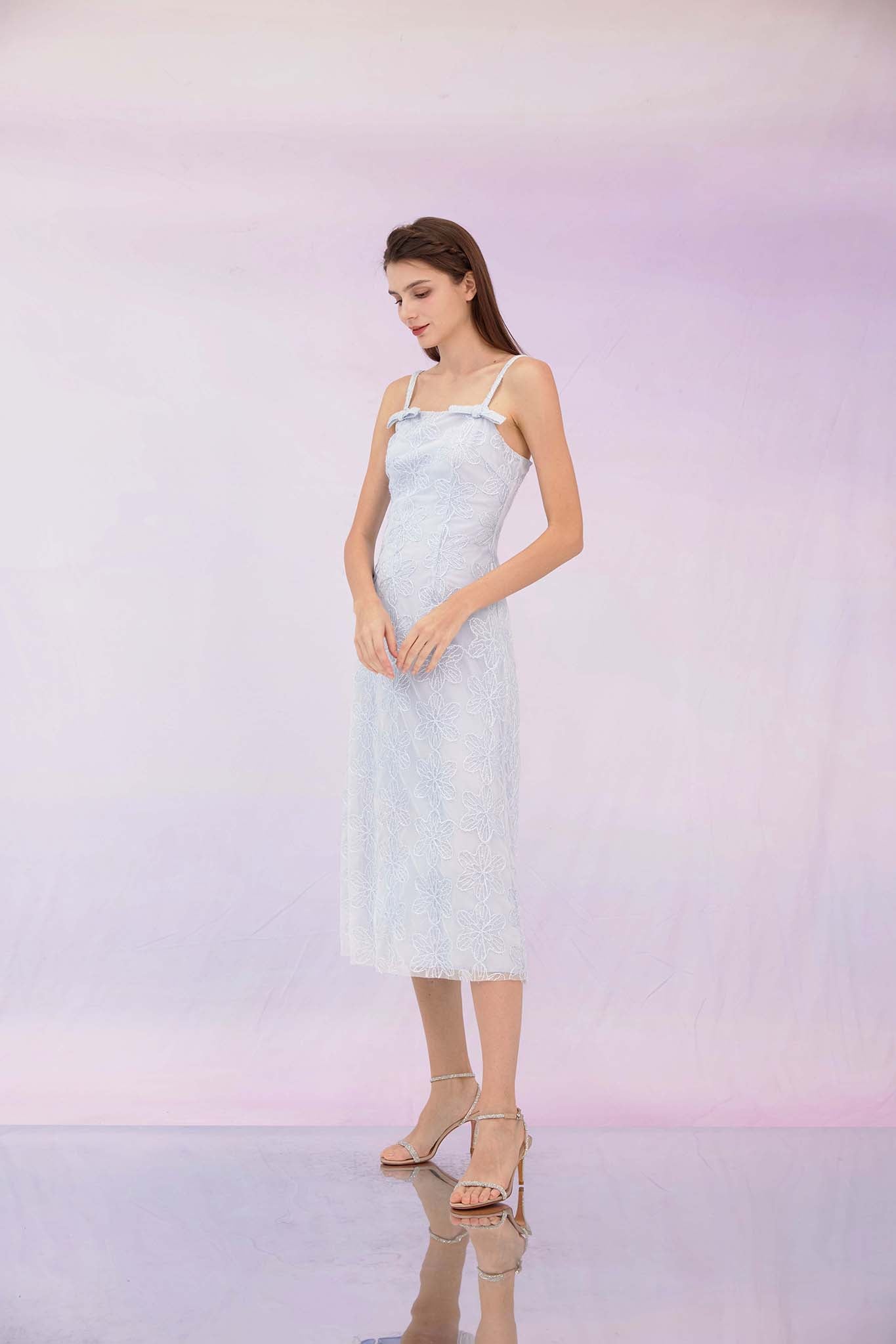 Gaiea Light Blue Embossed Dress