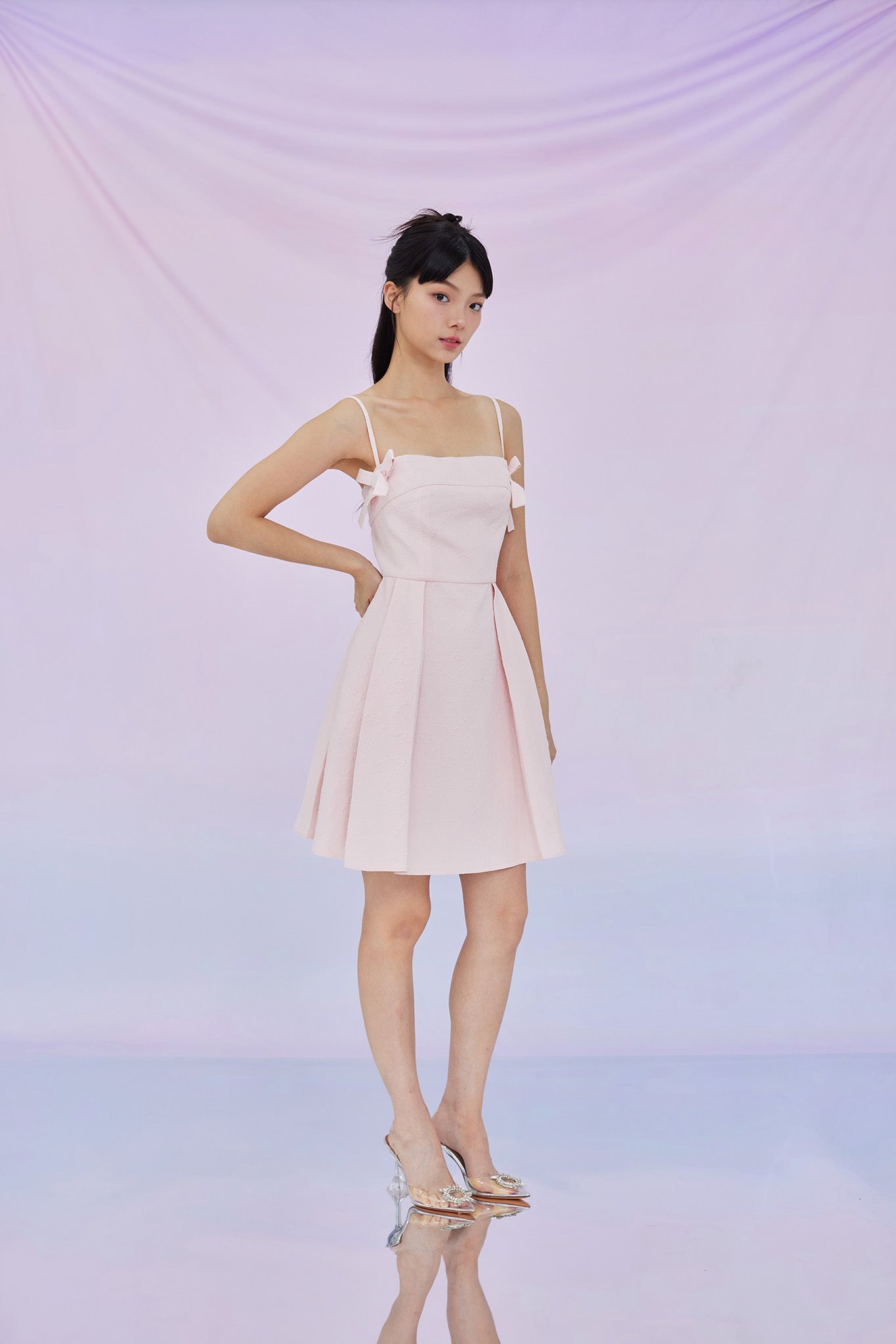 Gem Rose Pink Jacquard Dress