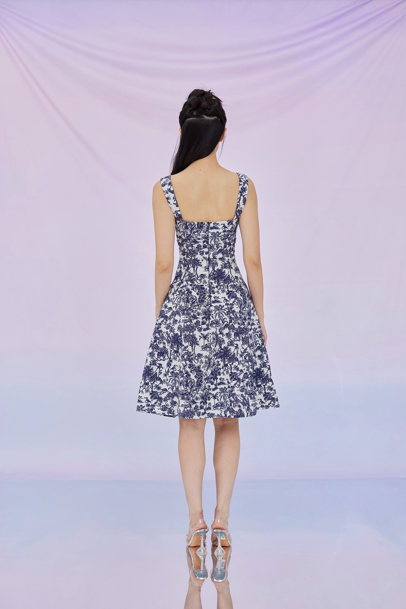 Graziella Navy Print Strapped Dress