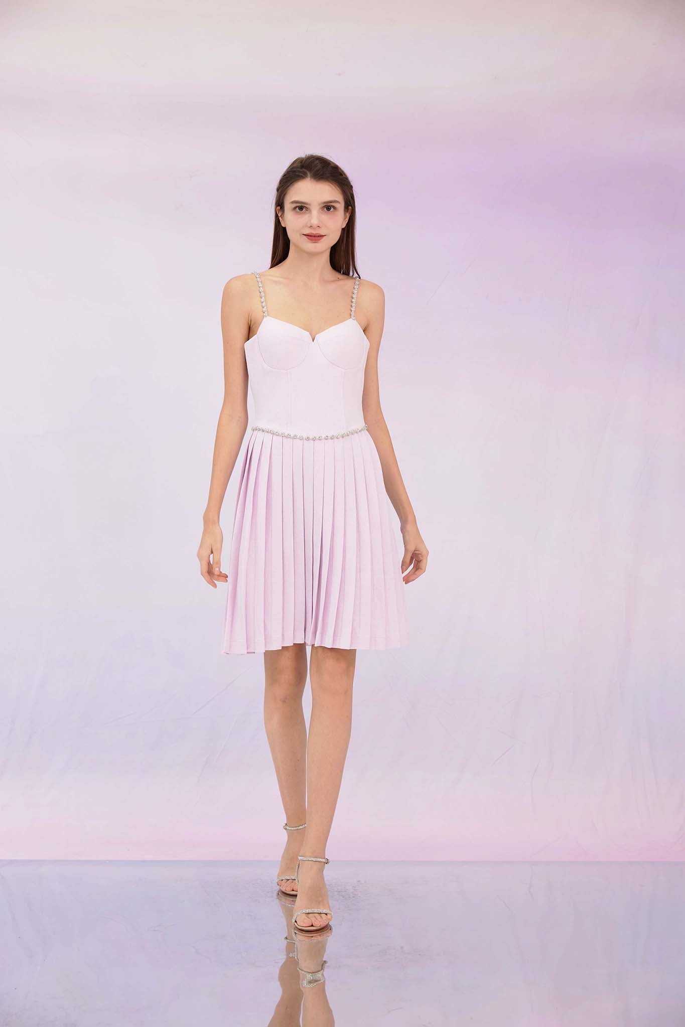 Galyn Lilac Spag Tweed Dress