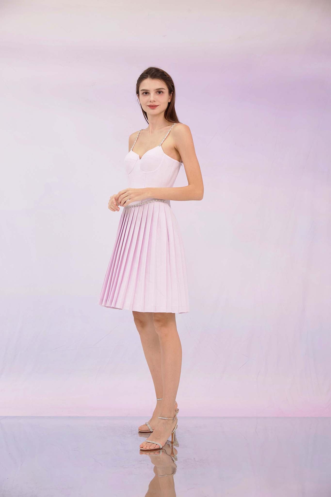 Galyn Lilac Spag Tweed Dress
