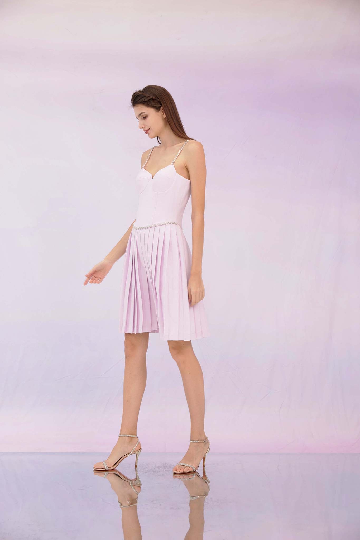 Galyn Lilac Spag Tweed Dress