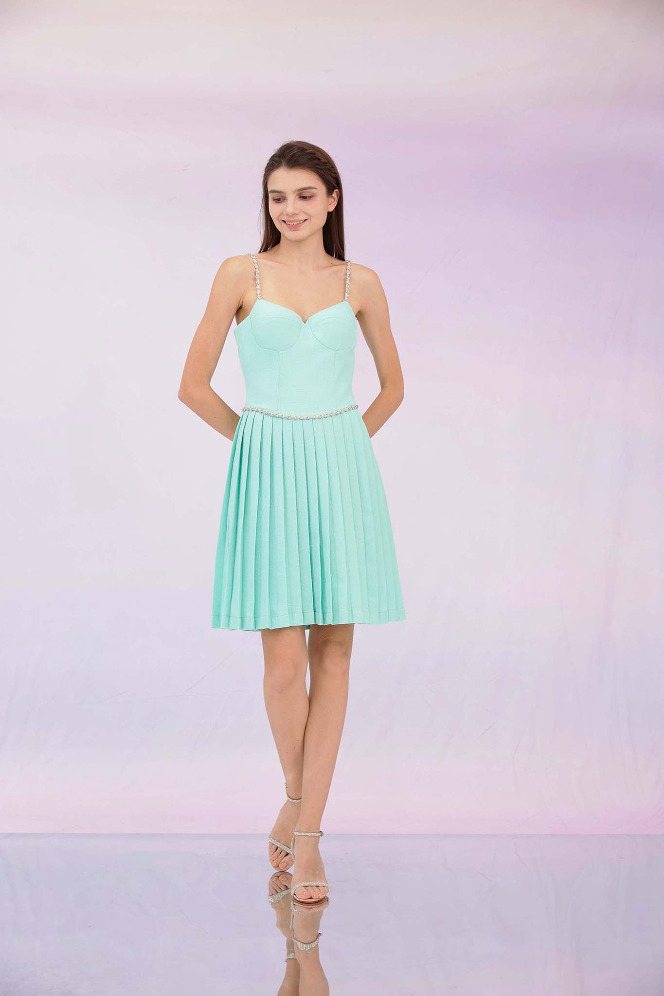 Galyn Green Spag Tweed Dress