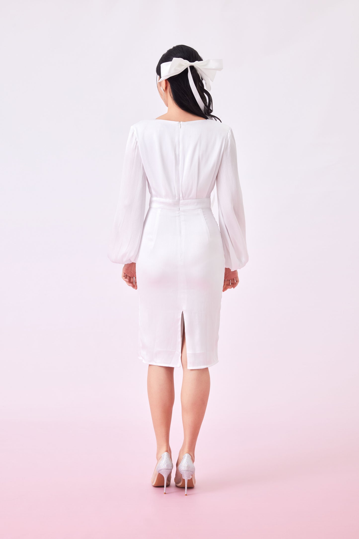 Gabriellia White Ruched Dress
