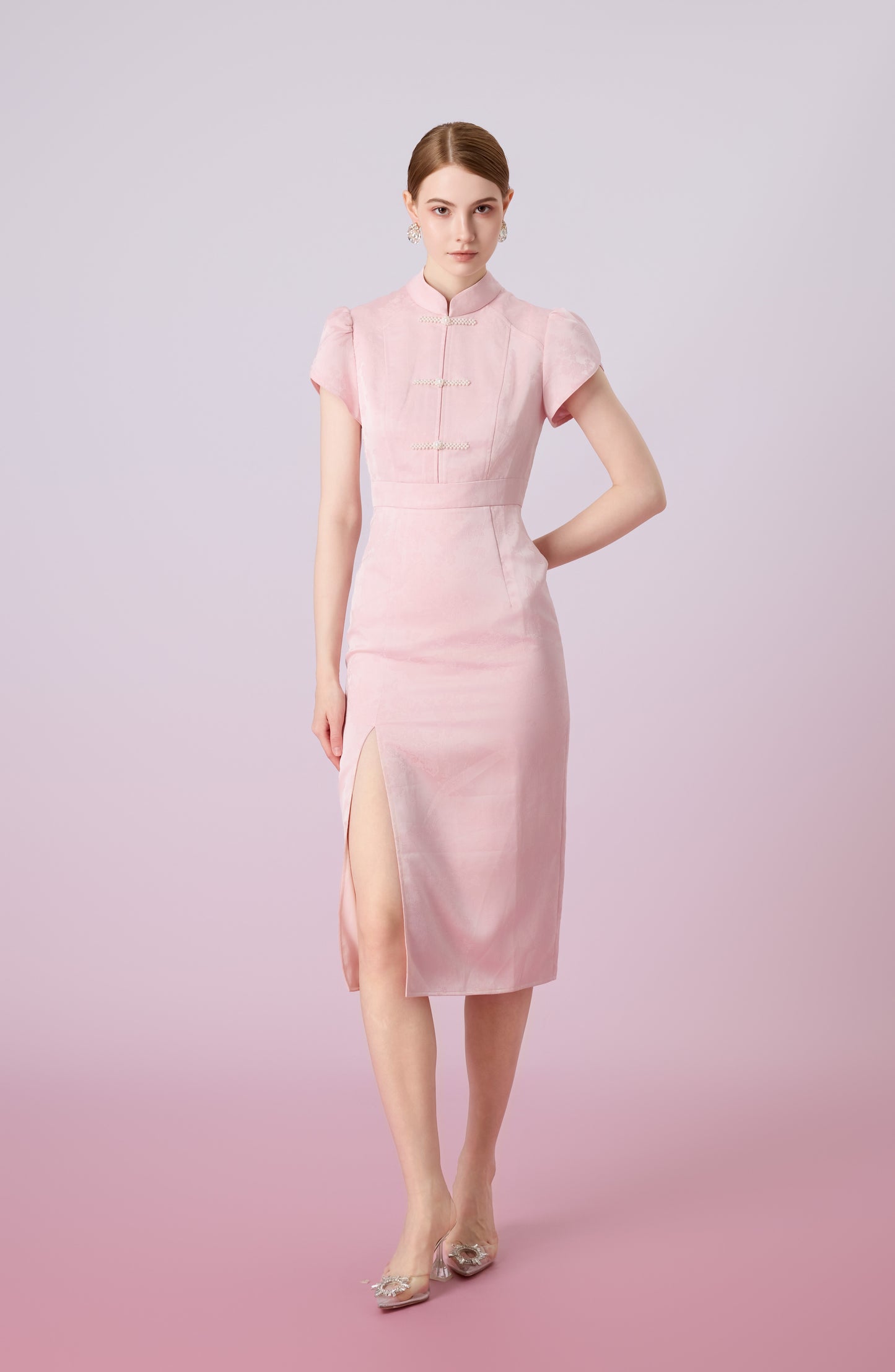 Gezelle Pink Cheongsam Dress