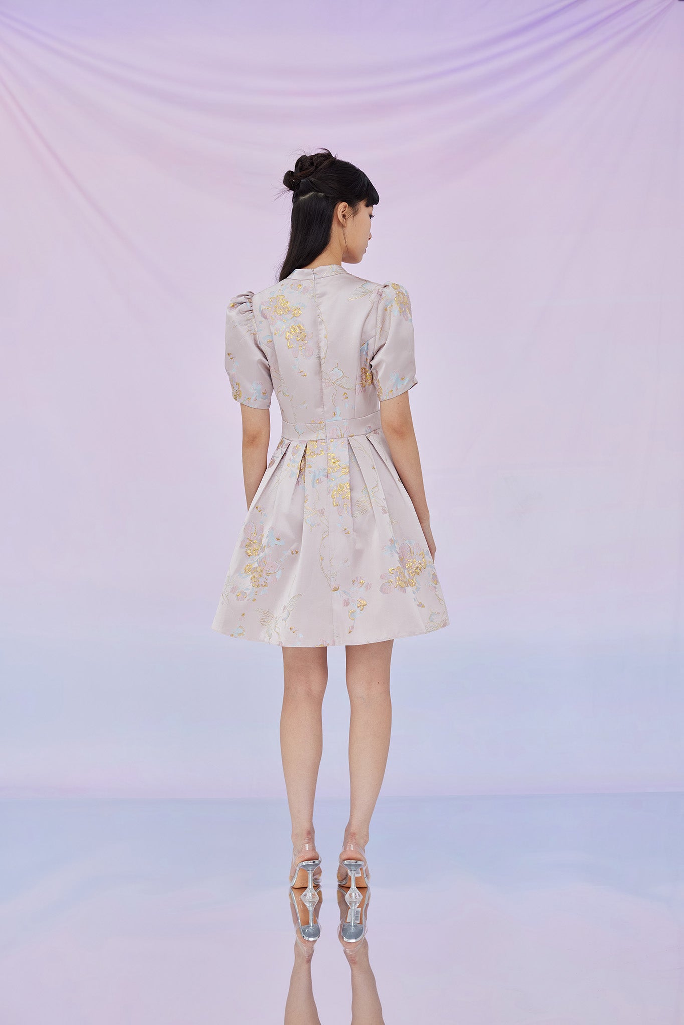 Glenis Pink Jacquard Cheongsam