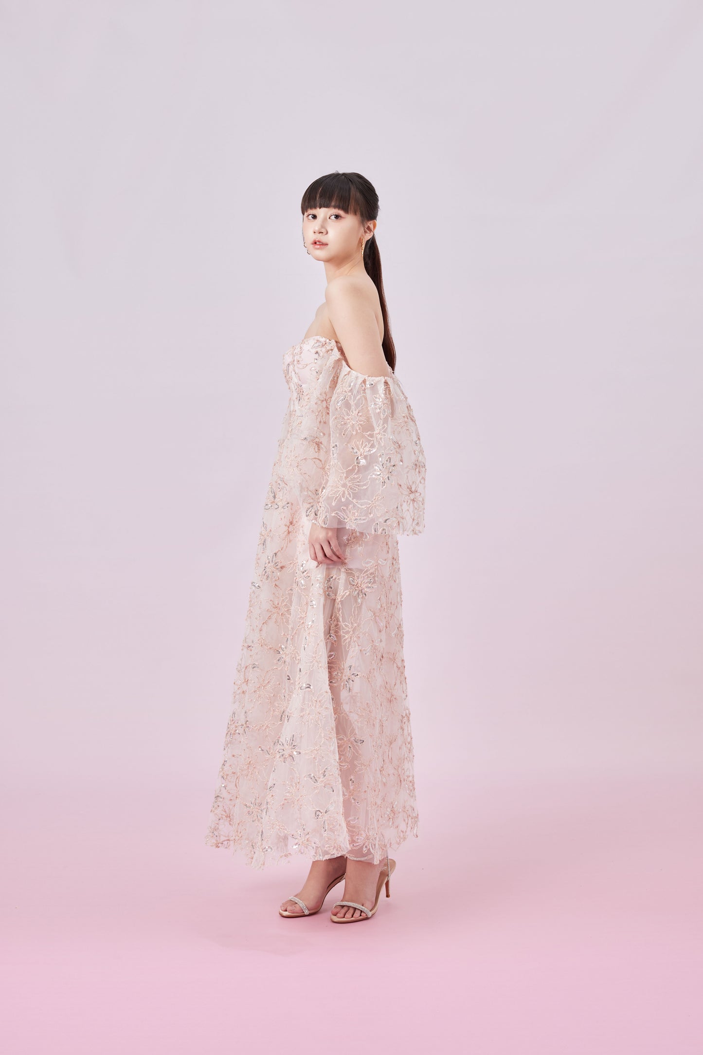 Galatee Pink Sequins Bustier Dress