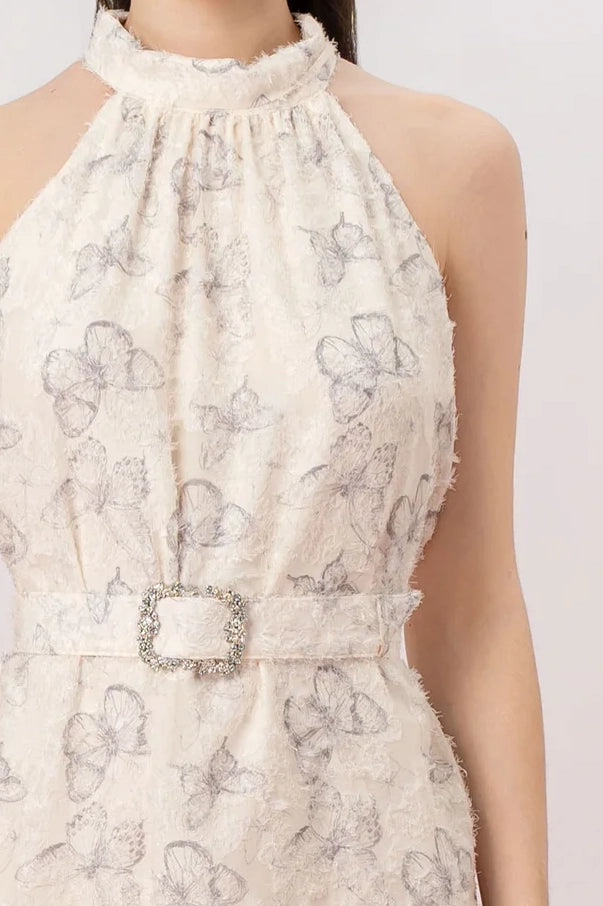 Geertruida Butterfly Print White Dress