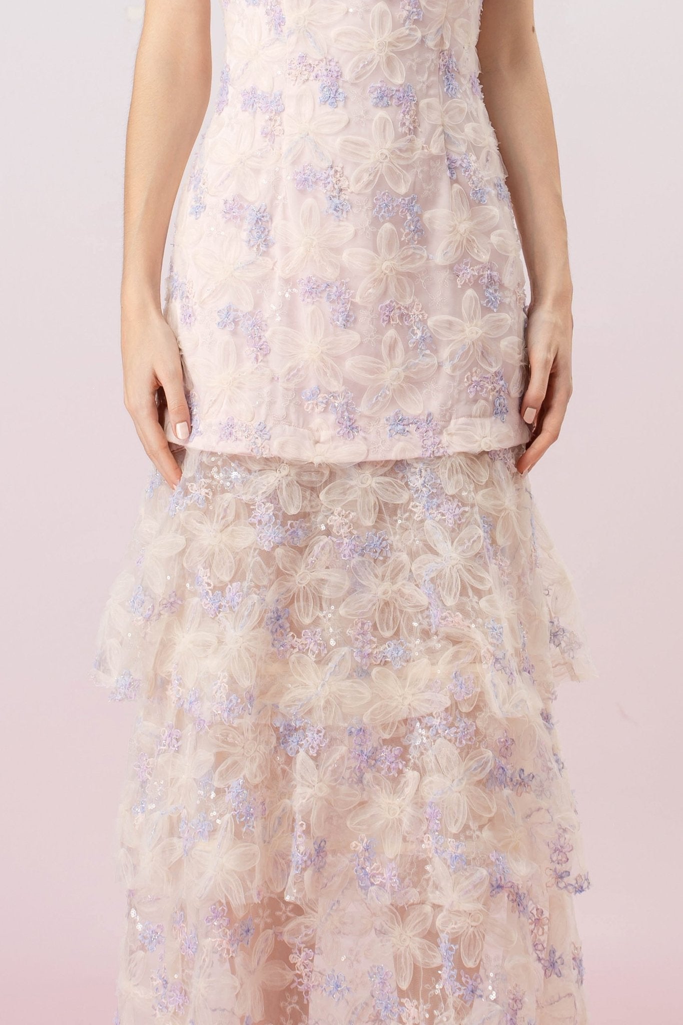 Henriette Purple Squin Tier Dress - Nimisski