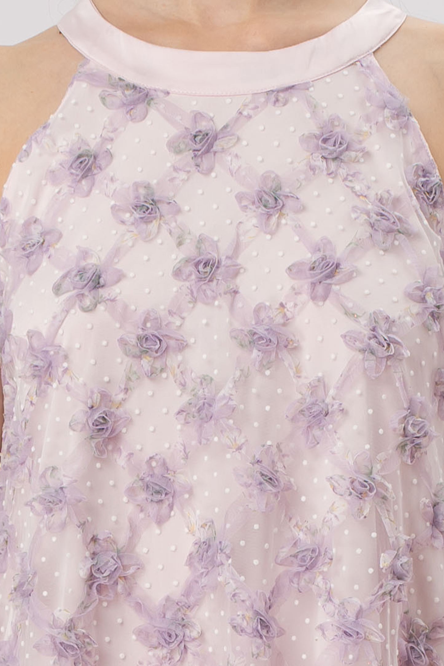 Hilaire Purple Halter Neck Dress